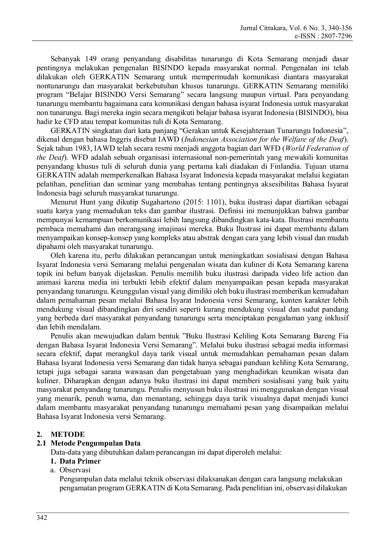 JURIS Perancangan Buku Ilustrasi Keliling Kota Semarang Bareng Fia Dengan Bahasa Isyarat Indonesia Versi Semarang