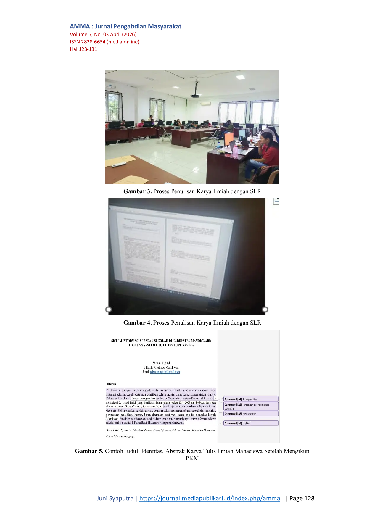 JURIS Pelatihan Menulis Karya Ilmiah Berbasis Systematic Literature Review SLR Untuk Meningkatkan Publikasi Mahasiswa STMIK Kreatindo Manokwari