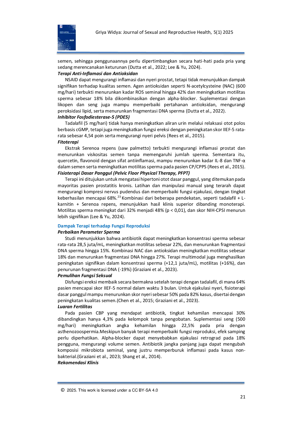 JURIS Hubungan antara Prostatitis Kronis dan Gangguan Reproduksi Pria Tinjauan Literatur Terkini