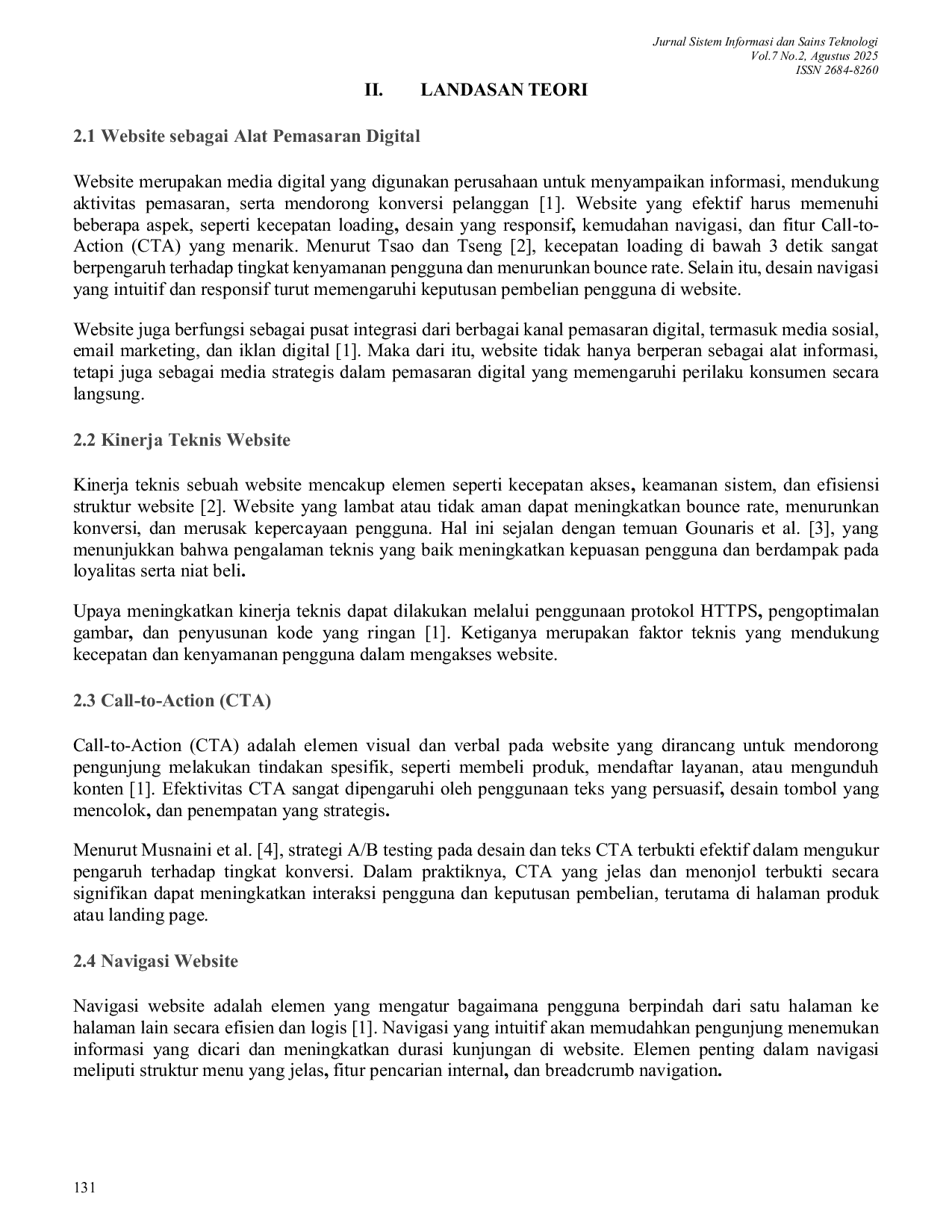 JURIS Analisis Website Digital Marketing dan Pengaruhnya Terhadap Minat Beli Layanan