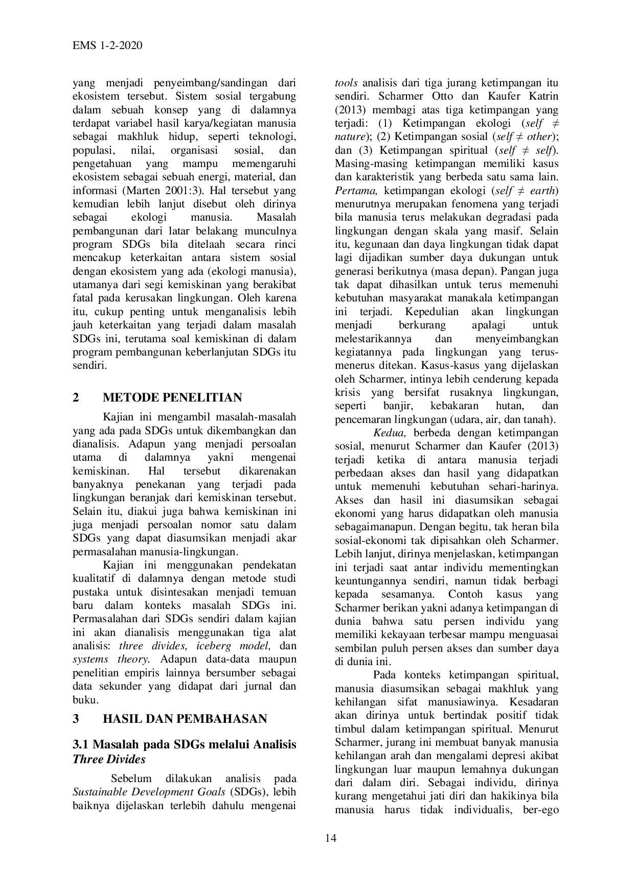 JURIS Sisi Masalah Kemiskinan dari Sustainable Development Goals Melalui Perspektif Ekologi Manusia