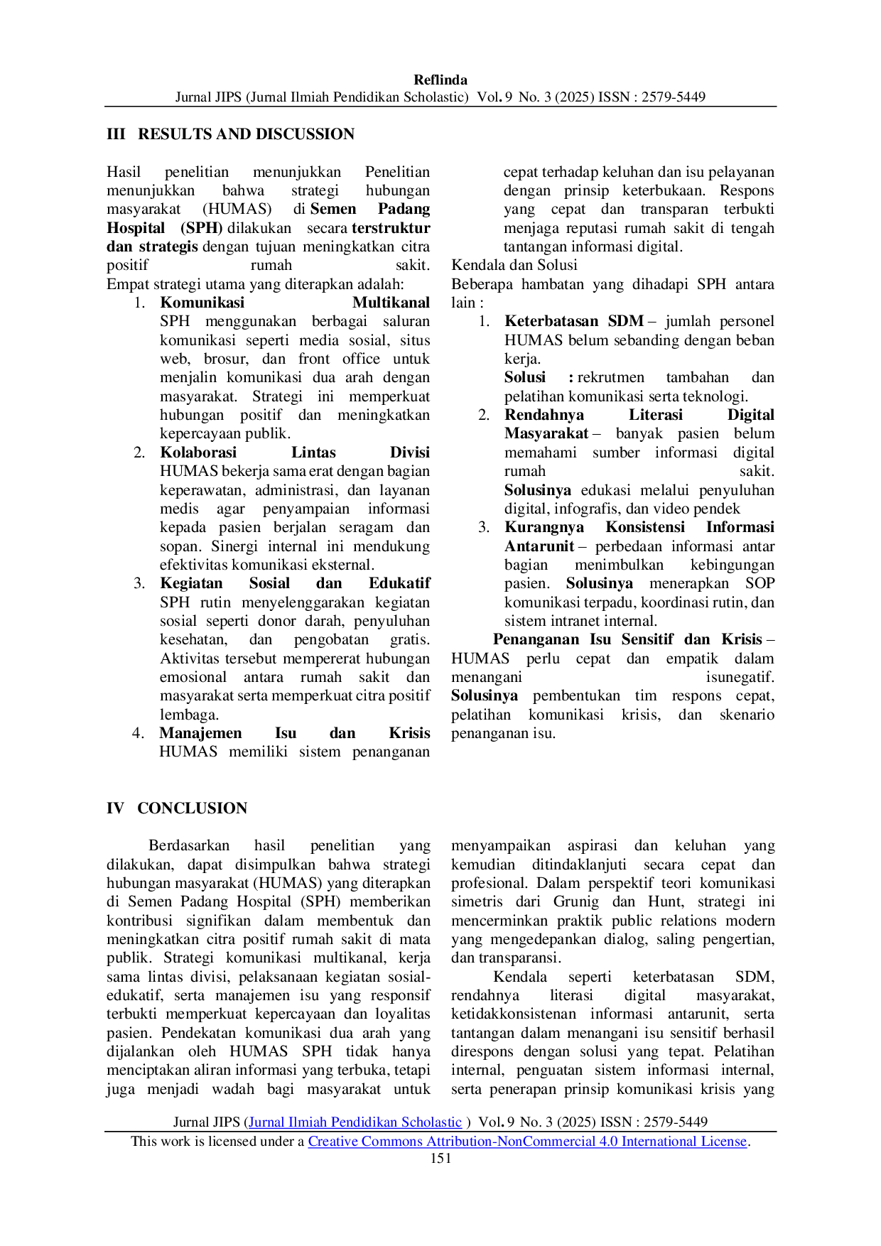 JURIS Strategi Hubungan Masyarakat dalam Meningkatkan Citra Pelayanan Rumah Sakit Studi di Semen Padang Hospital