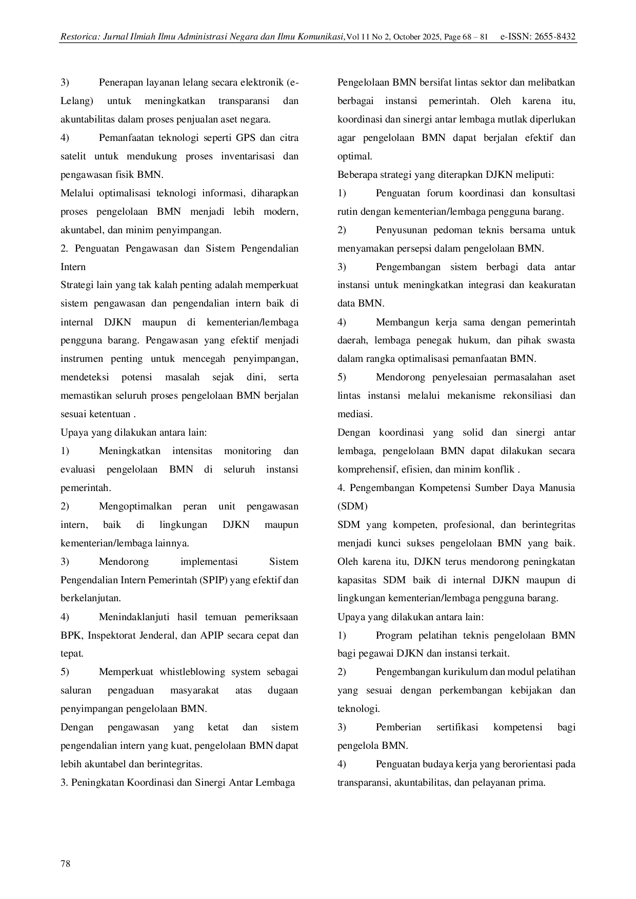 JURIS Optimalisasi Peran Direktorat Jendral Kekayaan Negara dalam Mewujudkan Tata Kelola Barang Milik Negara yang Transparan dan Akuntabel