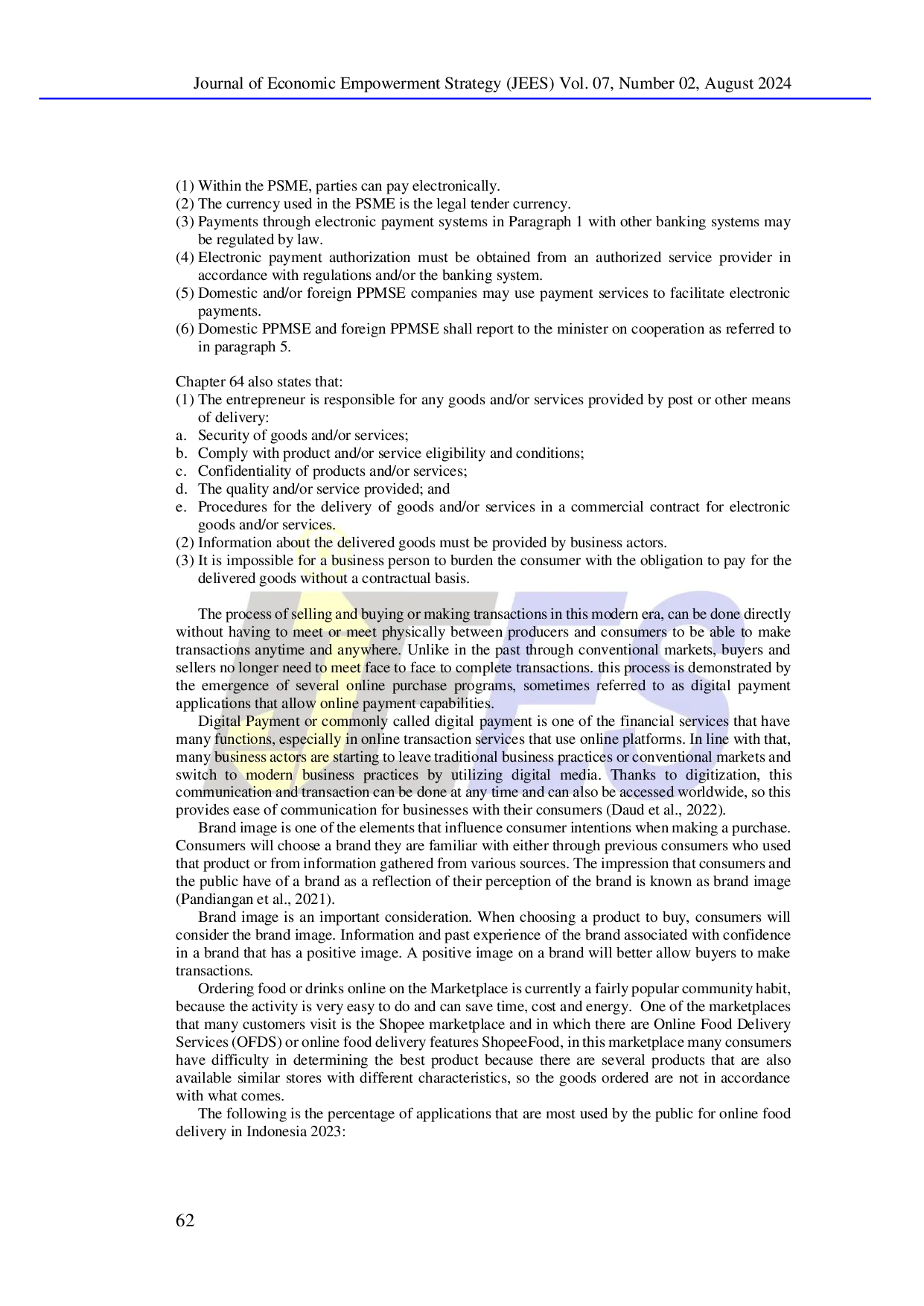 juris Digital Payment and Brand Image Influence Consumers Purchasing Decisions in the Food Sector