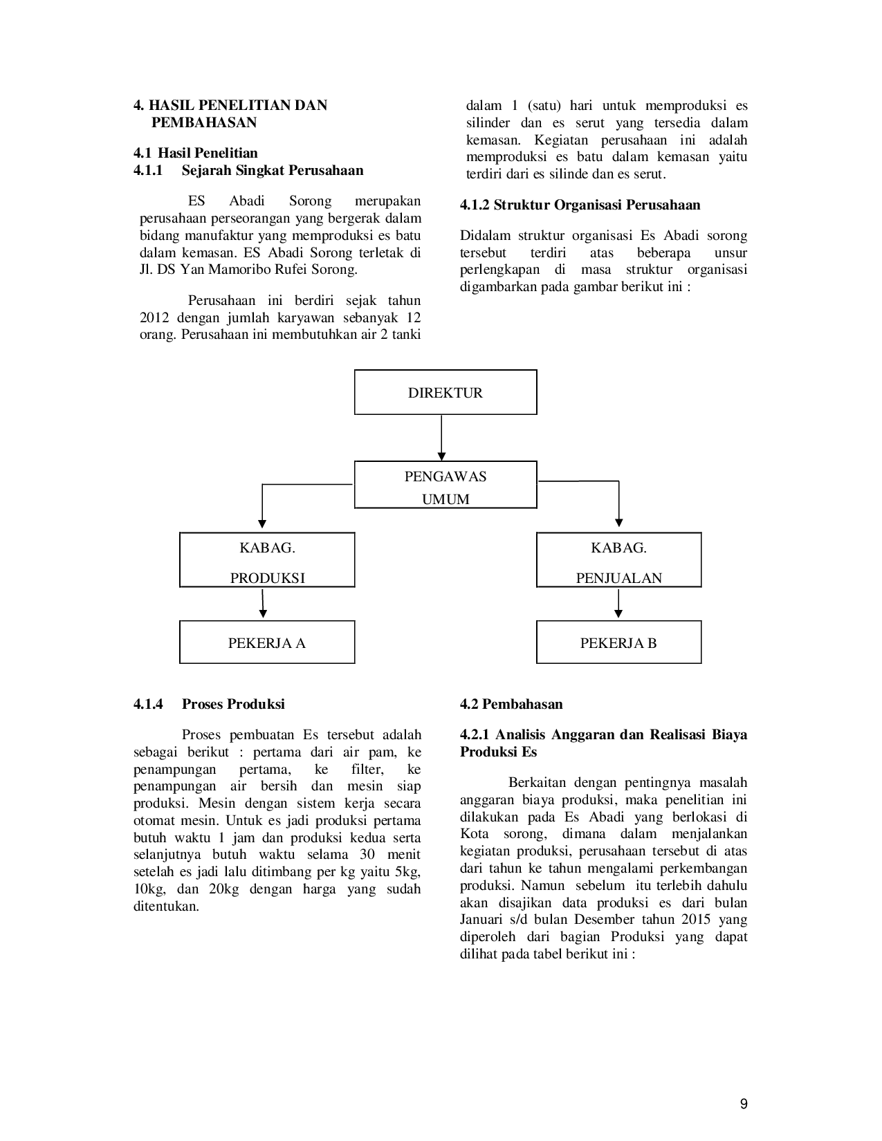 JURIS Analisis Pelaksanaan Anggaran Fleksibel Sebagai Alat Pengendalian Biaya Produksi Pada Es Abadi Sorong