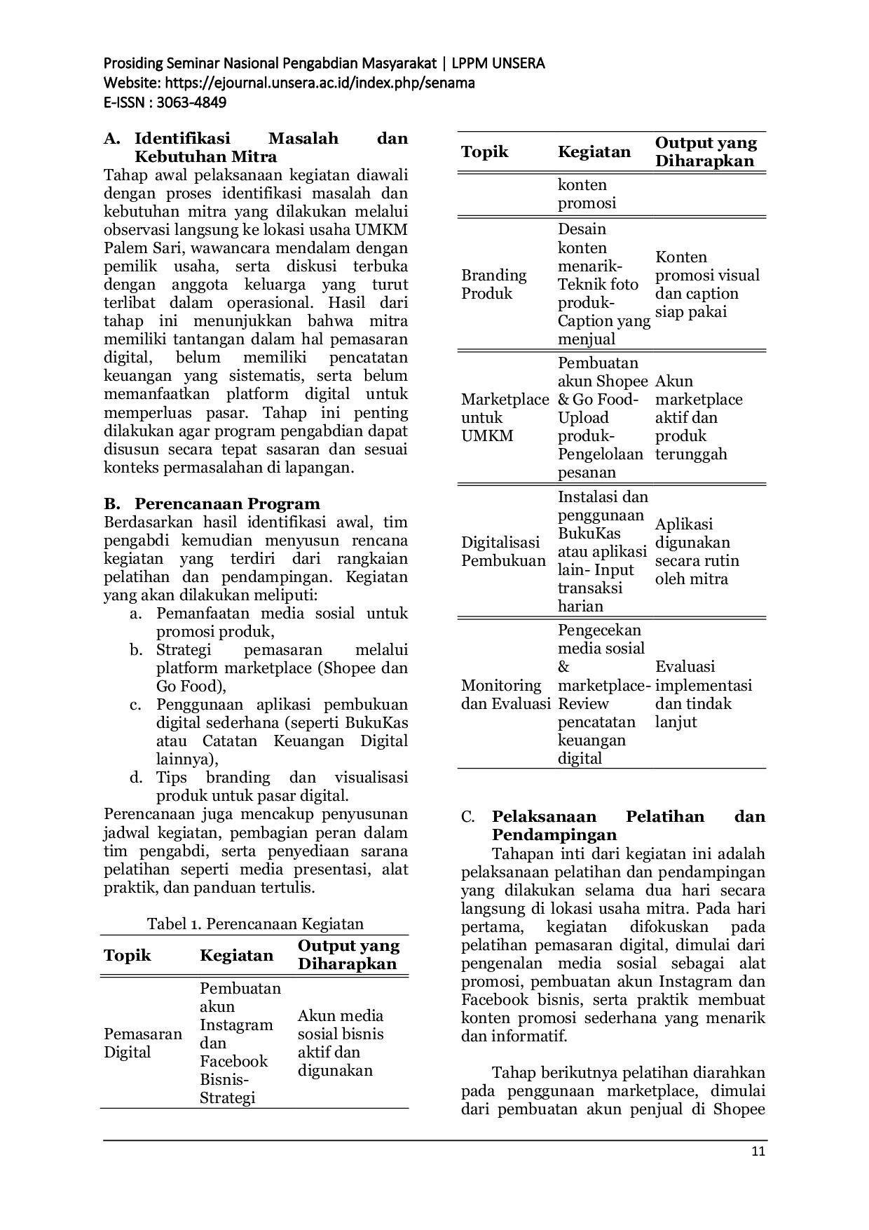 JURIS Pendampingan UMKM Palem Sari Dalam Peningkatan Kapasitas Usaha di Era Digital