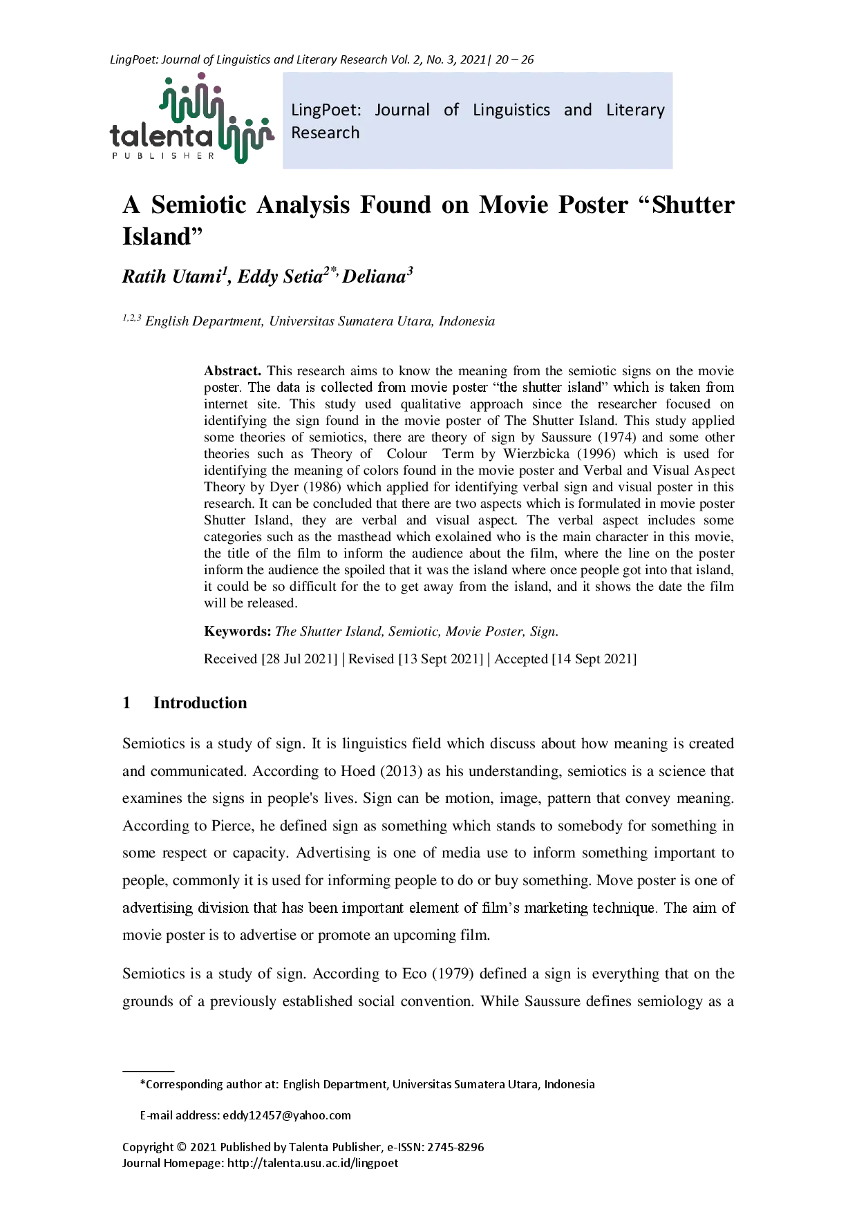 juris A Semiotic Analysis Found on Movie Poster Shutter Island Ay