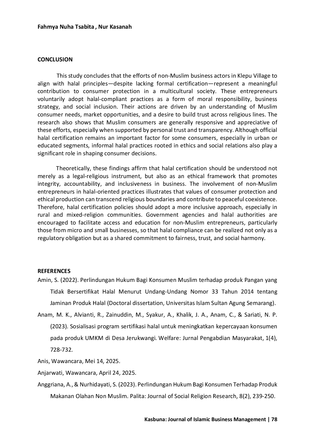 JURIS Halal Certification Efforts by Non Muslim Business Actors as Protection of Muslim Consumers A Study in the Multicultural Village of Klepu Sooko Ponorogo