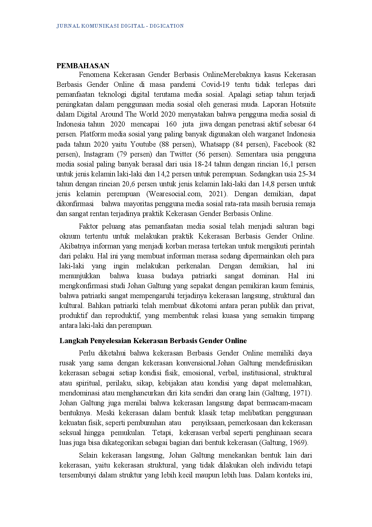 juris Media Sosial Sebagai Ruang Baru Kekerasan Berbasis Gender Online Di Indonesia