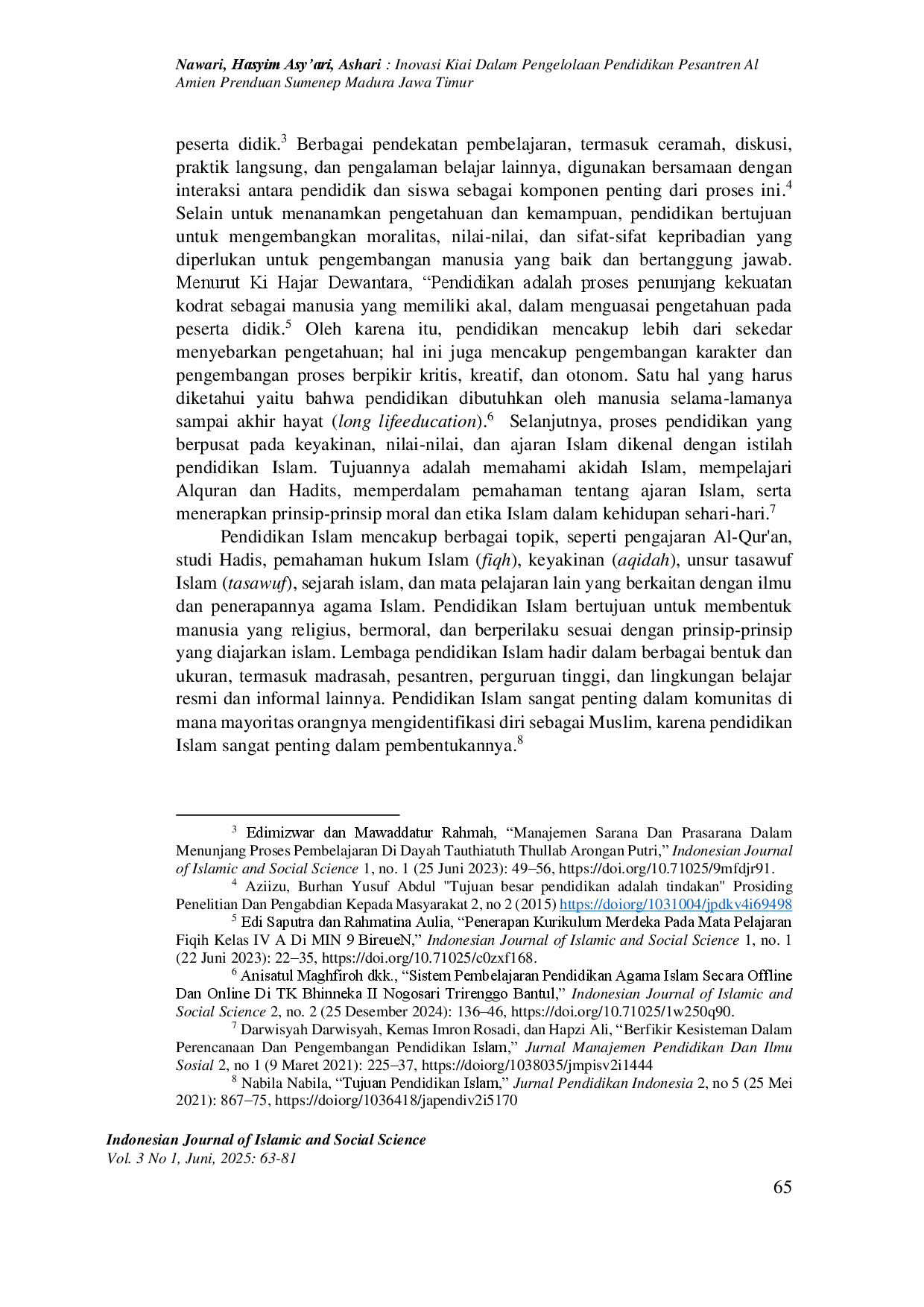 juris Inovasi Kiai dalam Pengelolaan Pendidikan Pesantren Al Amien Prenduan Sumenep Madura Jawa Timur