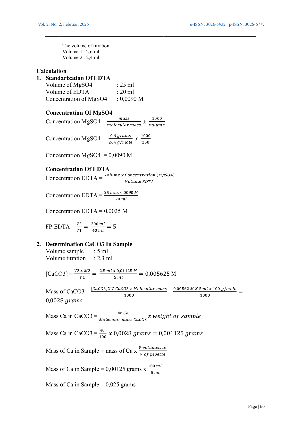 JURIS Determination of CaCO3 Content in Egg Shell