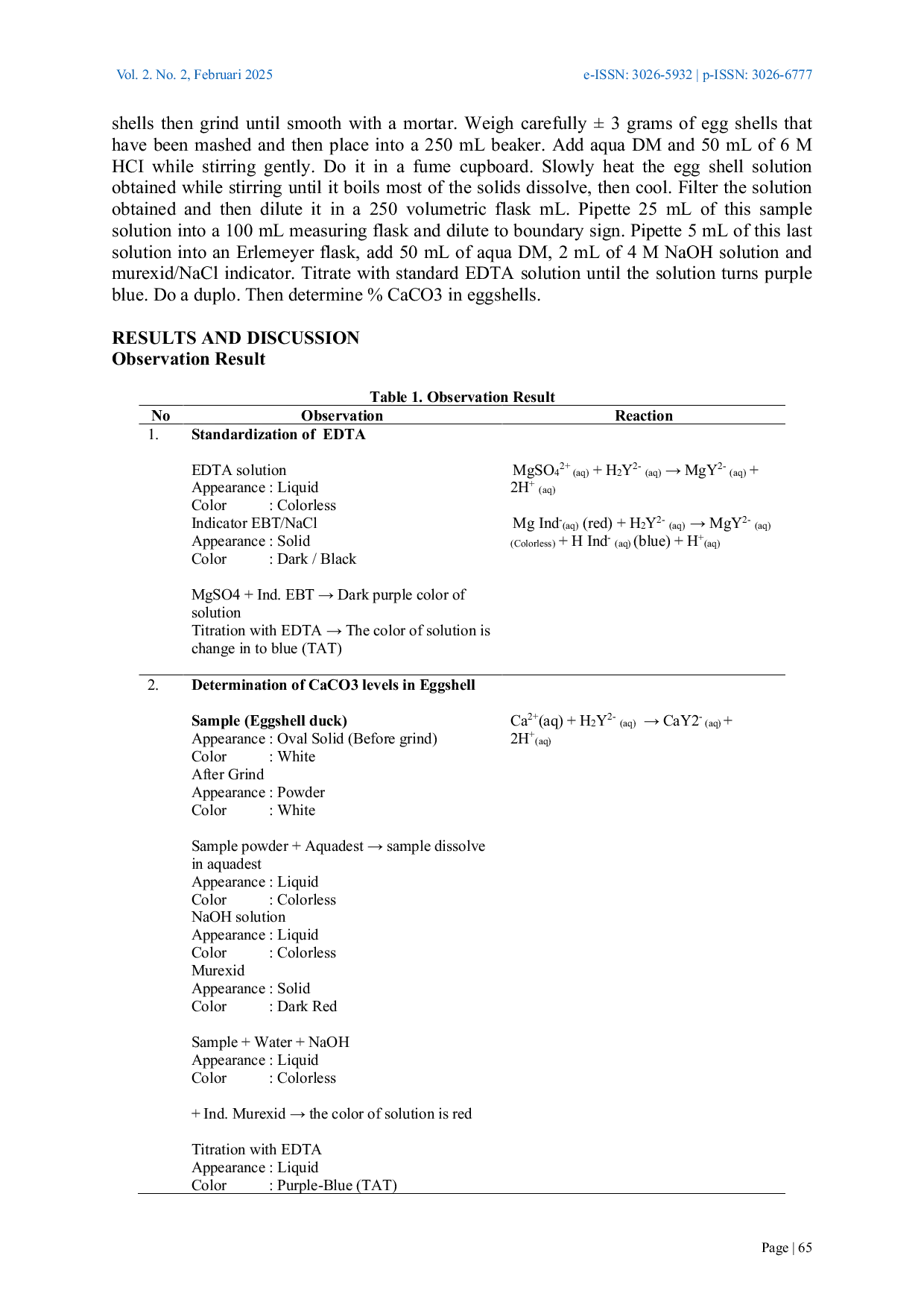 JURIS Determination of CaCO3 Content in Egg Shell