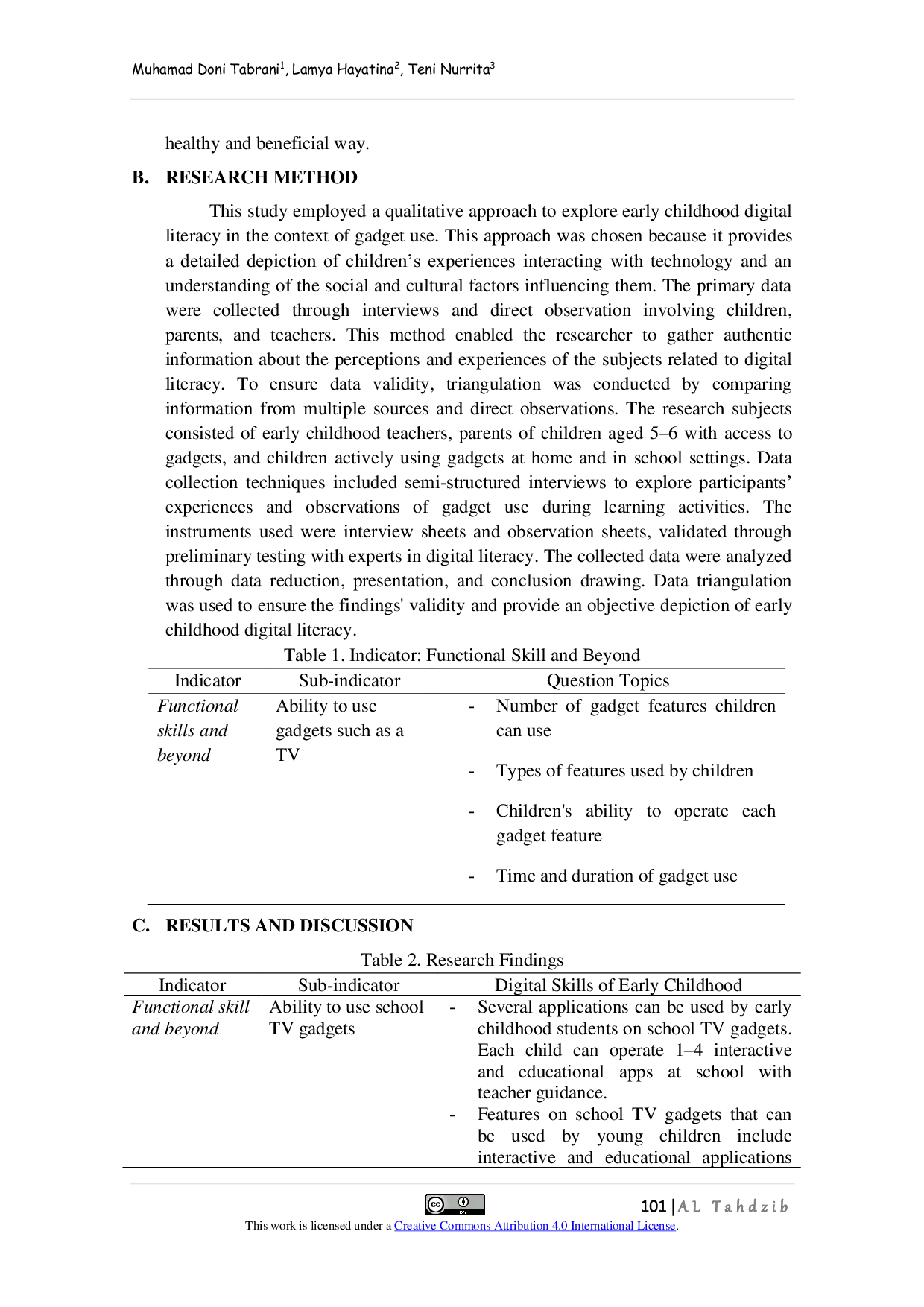 JURIS Digital Literacy Skills of Early Childhood in Using Gadgets