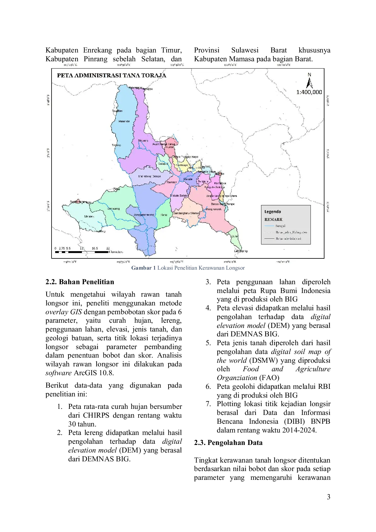 JURIS Analisis Kerawanan Longsor Menggunakan metode CMA di Kabupaten Tana Toraja Landslide Vulnerability Analysis Using CMA Method in Tana Toraja Regency