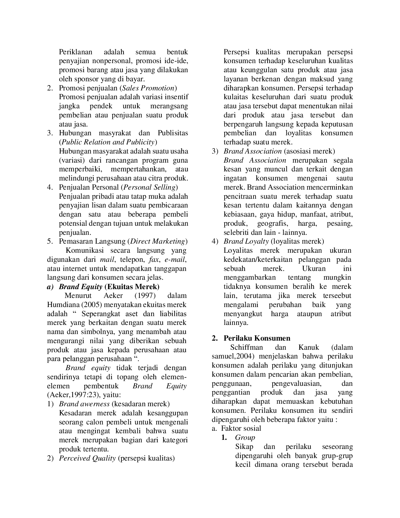 JURIS Pengaruh Promosi Dan Brand Terhadap Pembelian Produk Shampo Pantene Di Kota Samarinda Ilir