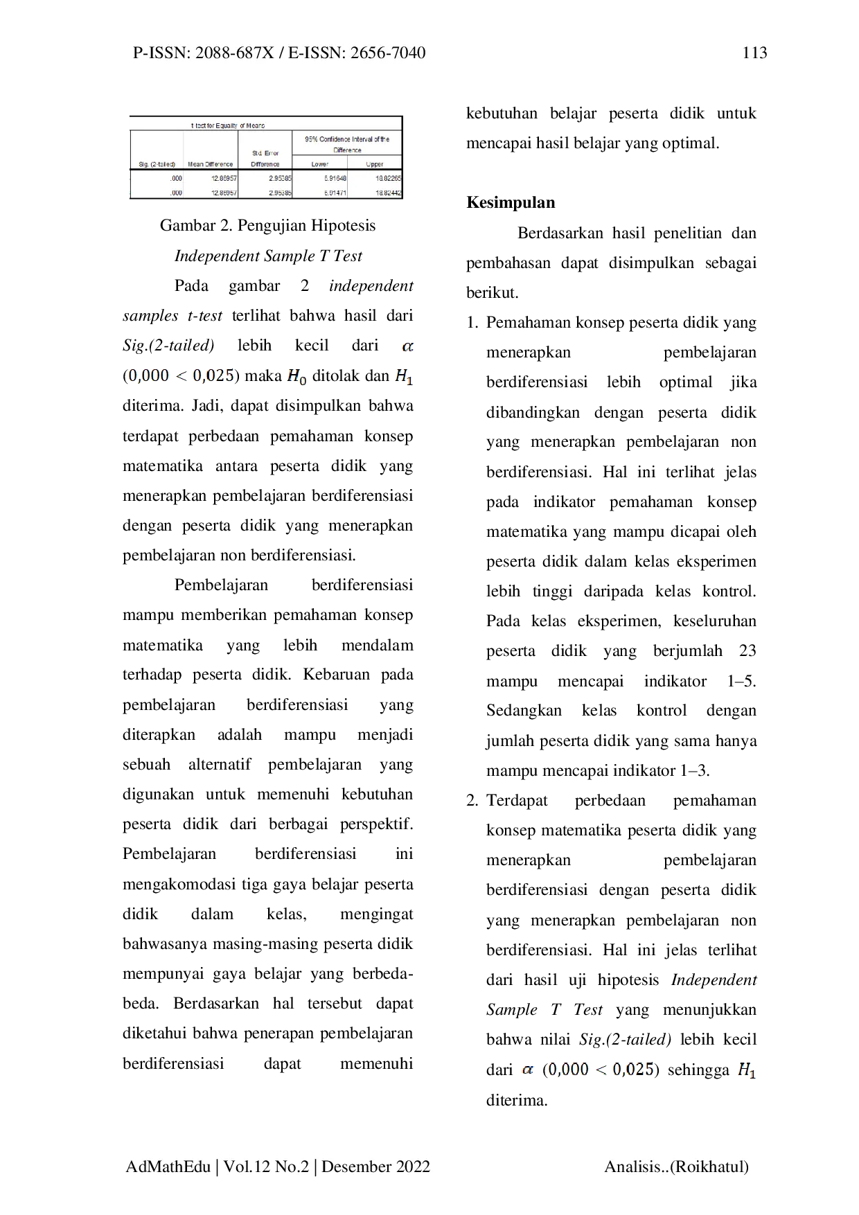 JURIS Analisis Pemahaman Konsep Matematika SMP Dalam Pembelajaran Berdiferensiasi Pada Proses Berdasarkan Perbedaan Gaya Belajar
