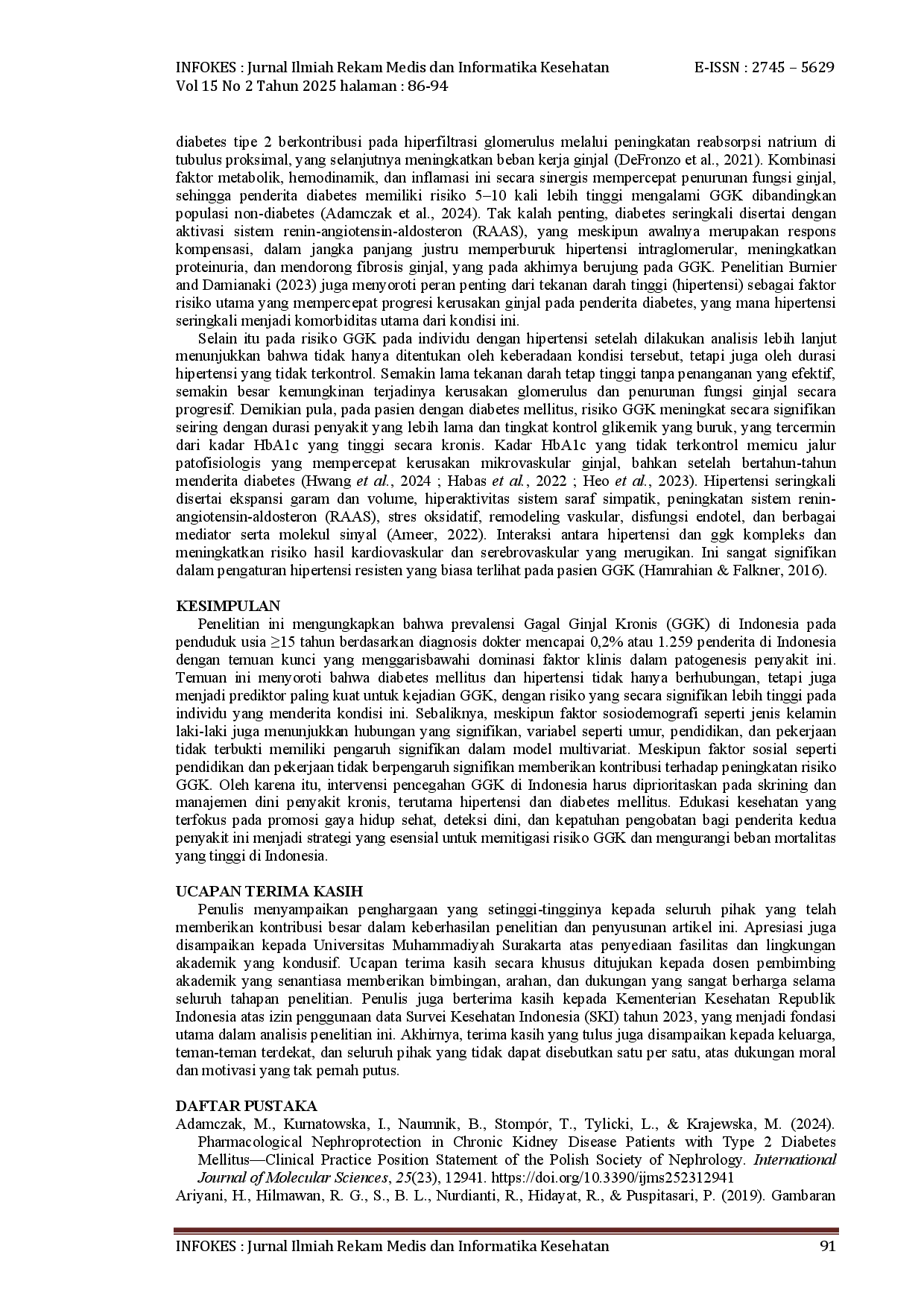 juris Analisis Determinan Penyakit Gagal Ginjal Kronis Di Indonesia Berdasarkan Data Survei Kesehatan Indonesia Tahun 2023