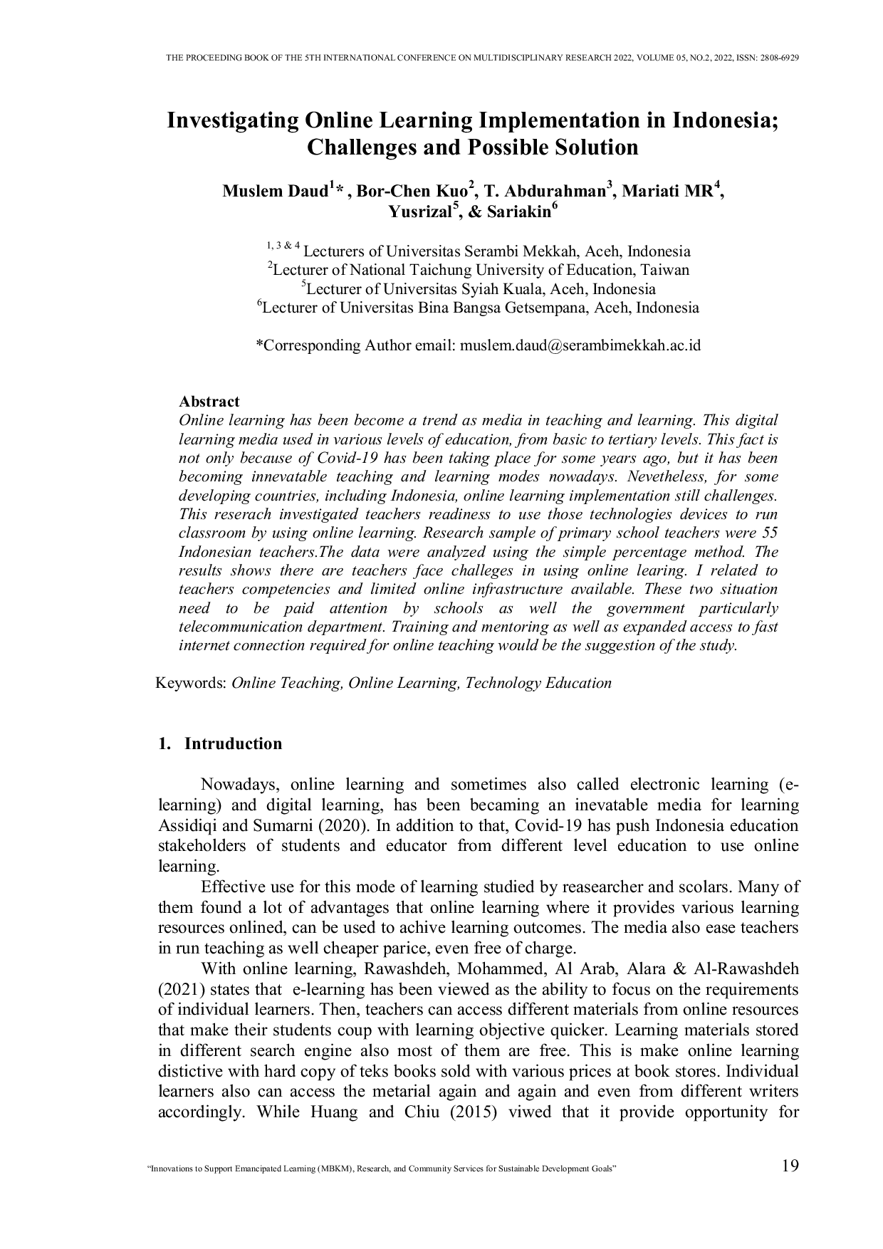 JURIS Investigating Online Learning Implementation in Indonesia Challenges and Possible Solution