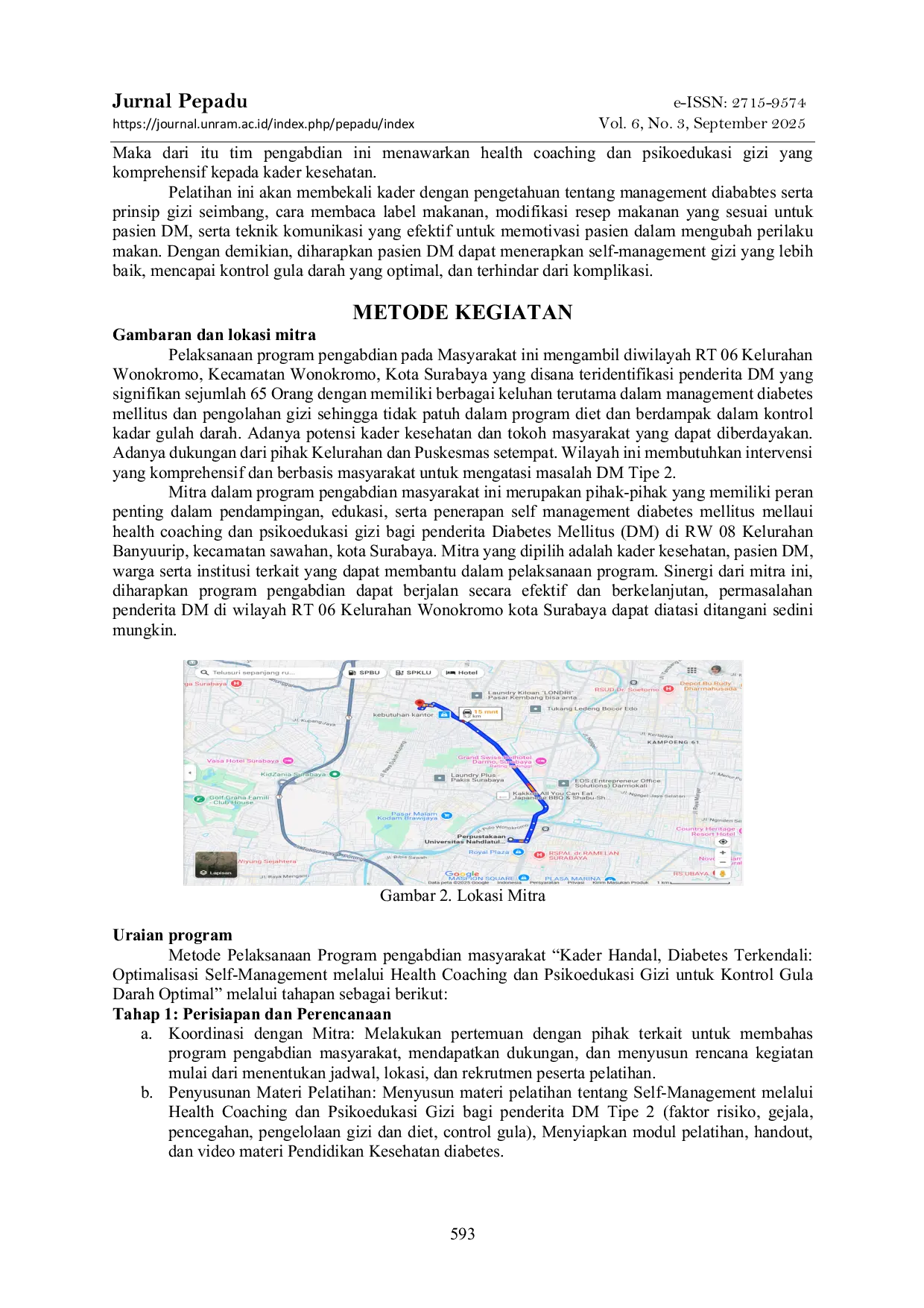 JURIS Optimalisasi Self Management Melalui Health Coaching Dan Psikoedukasi Gizi Untuk Kontrol Gula Darah Optimal