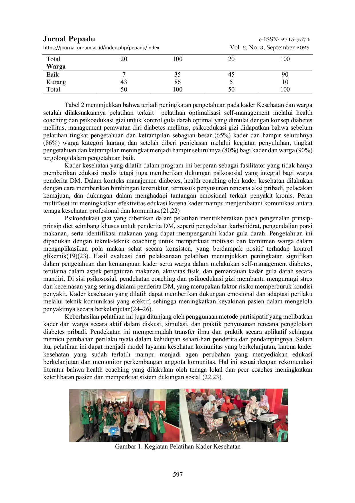 JURIS Optimalisasi Self Management Melalui Health Coaching Dan Psikoedukasi Gizi Untuk Kontrol Gula Darah Optimal