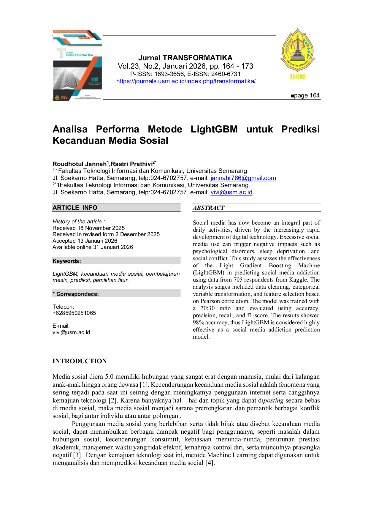 JURIS Analisa Performa Metode LightGBM untuk Prediksi Kecanduan Media Sosial