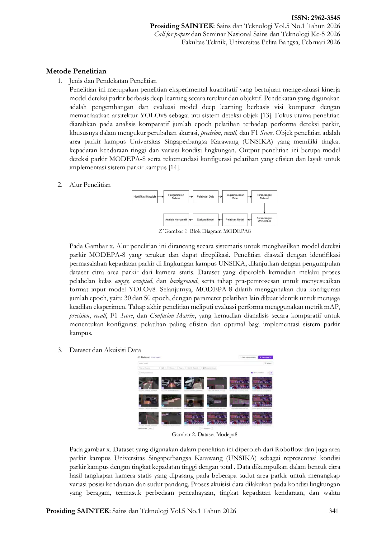 JURIS Model MODEPA 8 Model Deteksi Parkir UNSIKA Menggunakan YOLOv8 dengan Perbandingan Epoch 30 dan 50