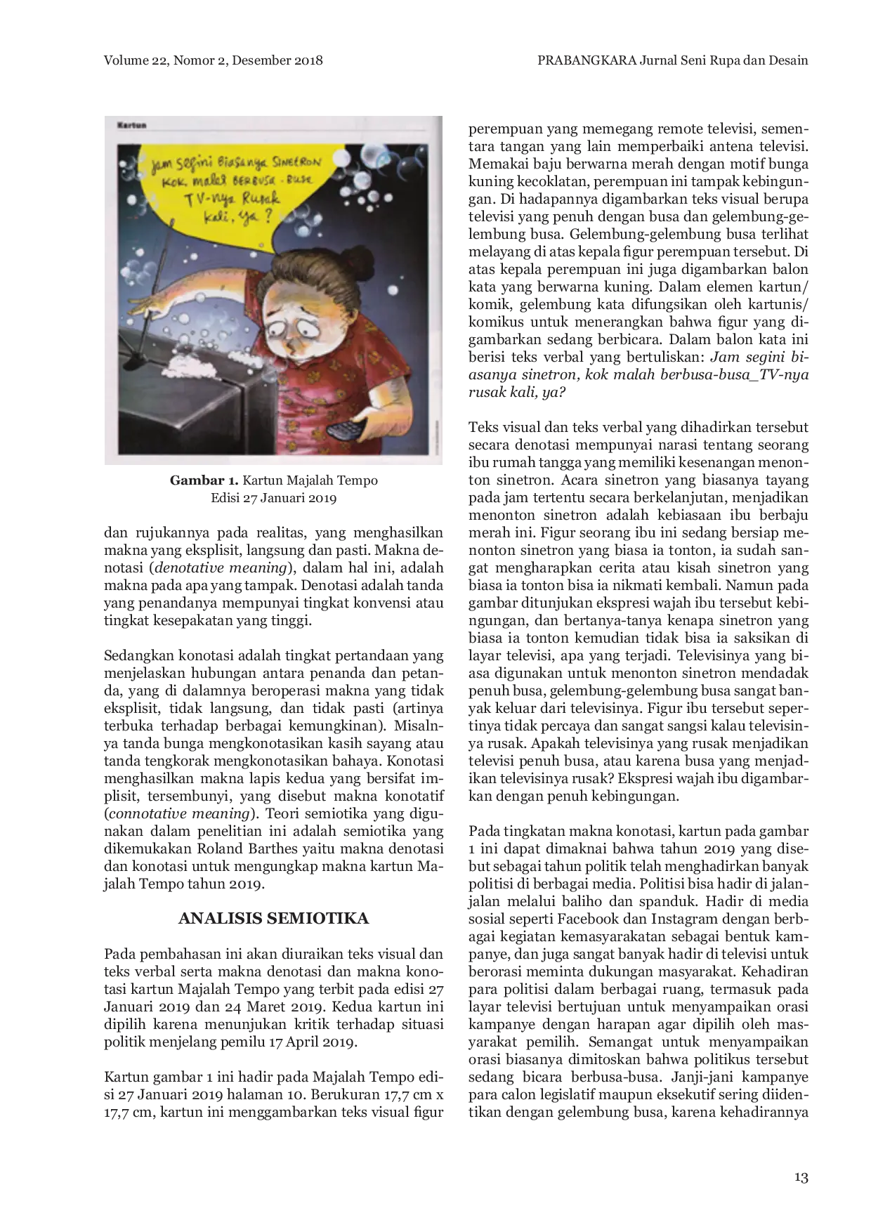 JURIS Kajian Semiotika Kartun Majalah Tempo Tahun 2019