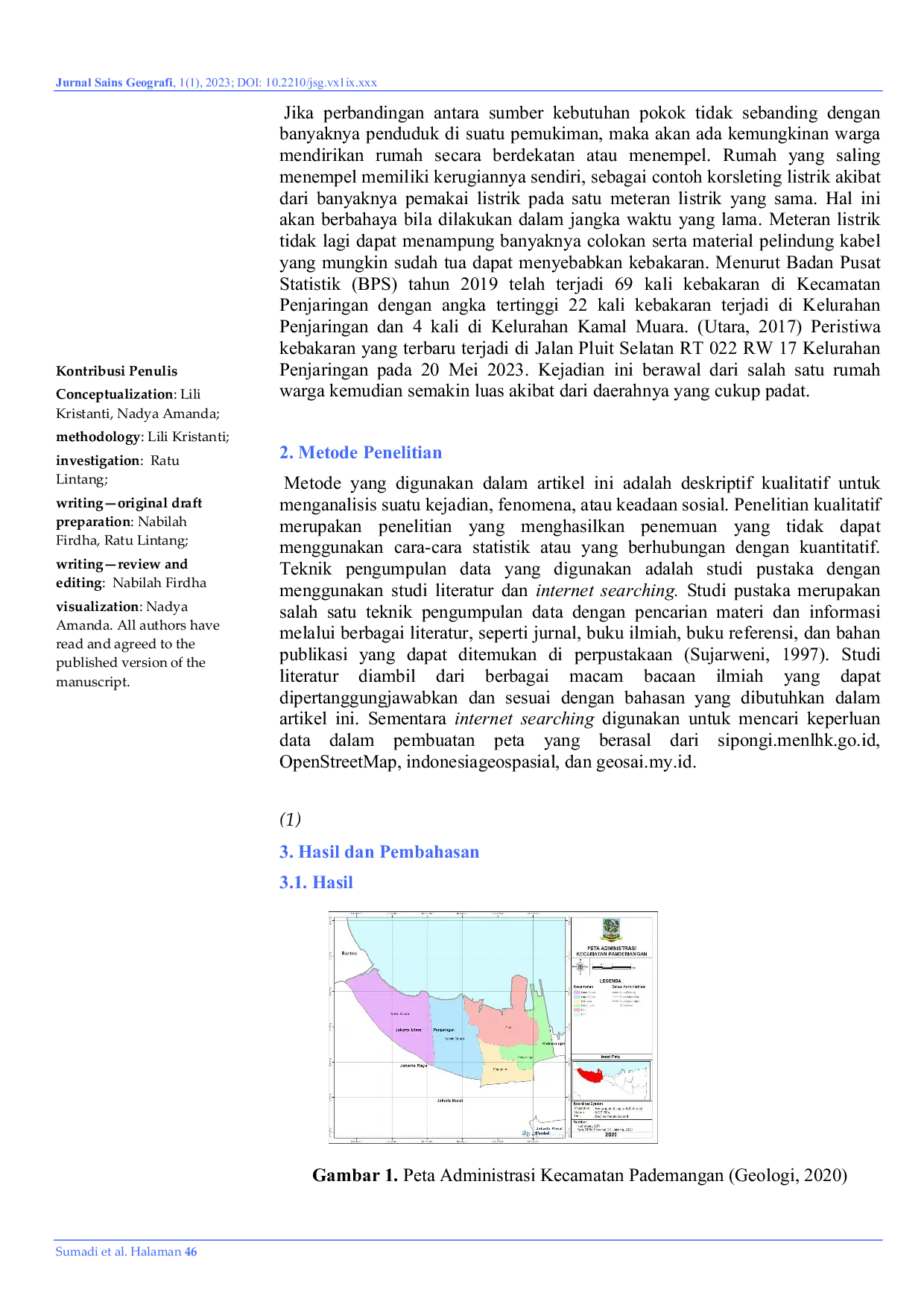 JURIS Analisis Risiko Kebakaran Terhadap Wilayah Permukiman Padat di Kecamatan Penjaringan Jakarta Utara