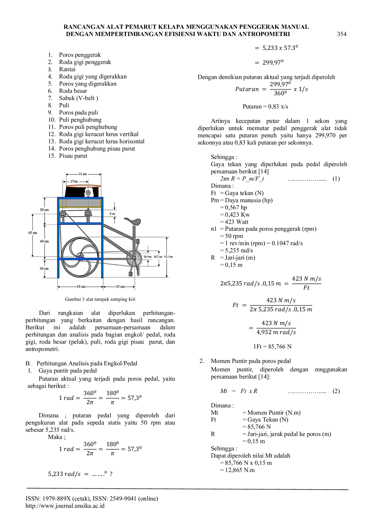 JURIS Rancangan Alat Pemarut Kelapa Menggunakan Penggerak Manual Dengan Mempertimbangkan Efisiensi Waktu Dan Antropometri