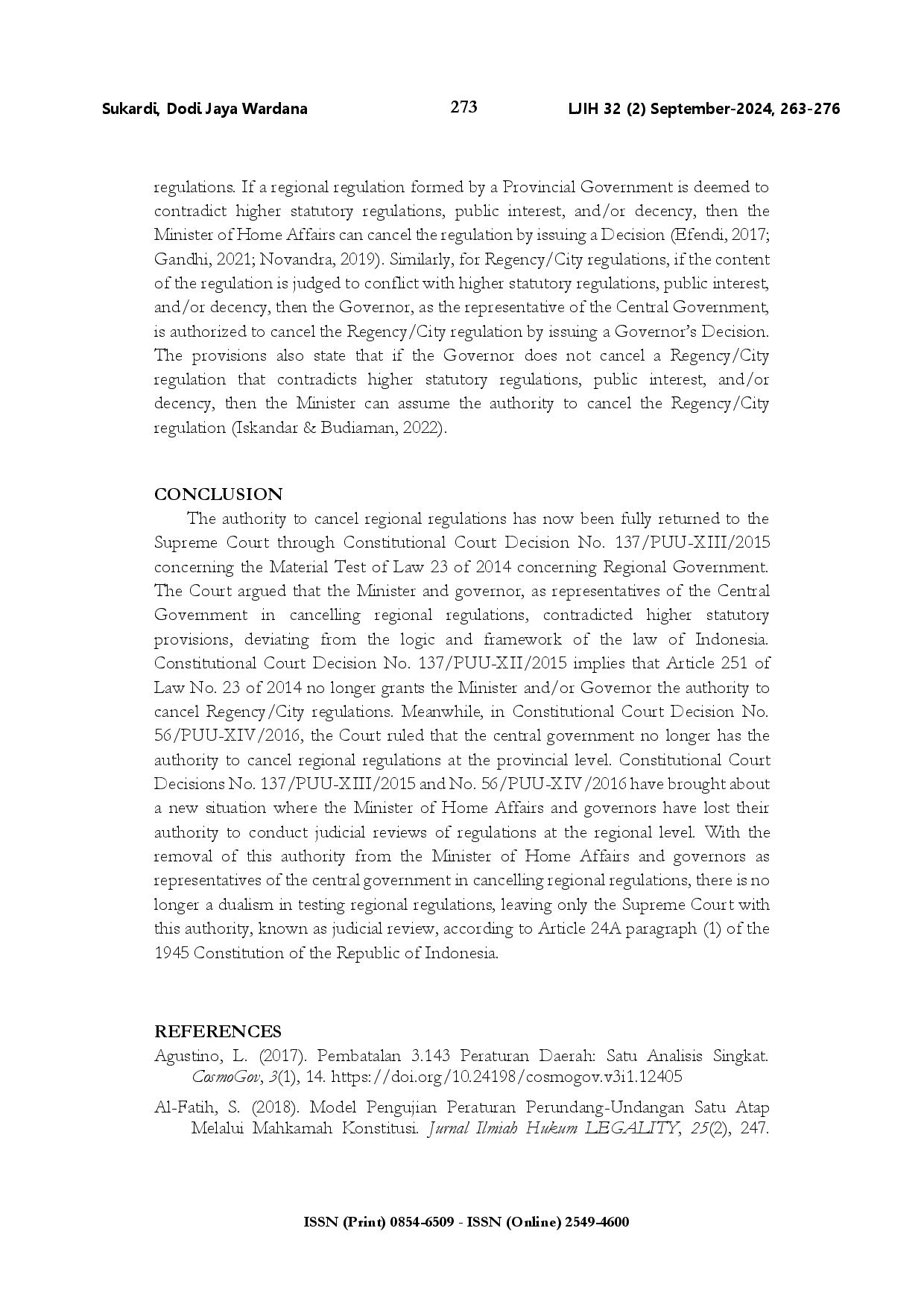 juris Does the Government have the authority to annul Regional Regulations