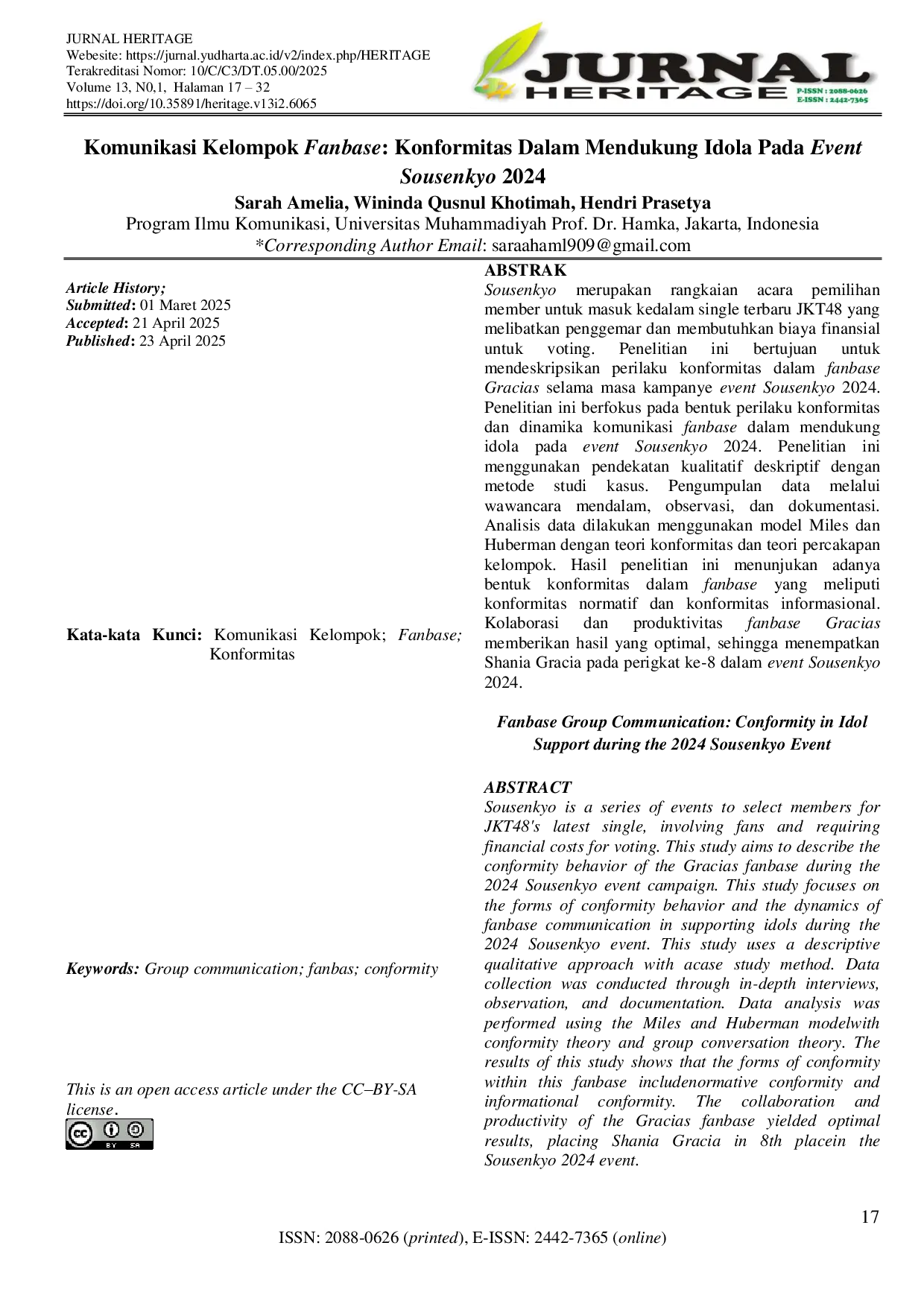 JURIS Komunikasi Kelompok Fanbase Konformitas Dalam Mendukung Idola Pada Event Sousenkyo 2024