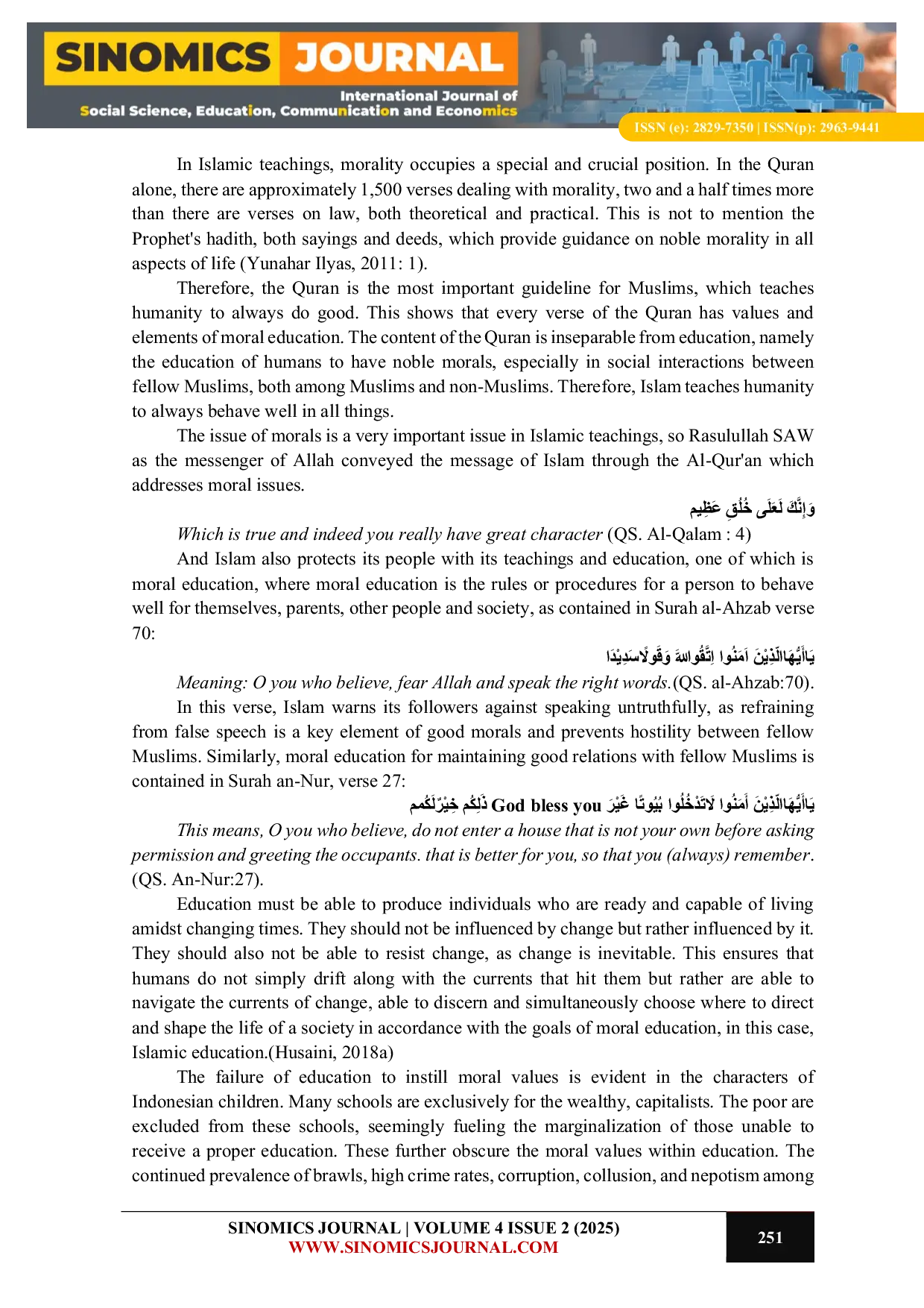 JURIS Moral Education in the View of Yunahar Ilyas