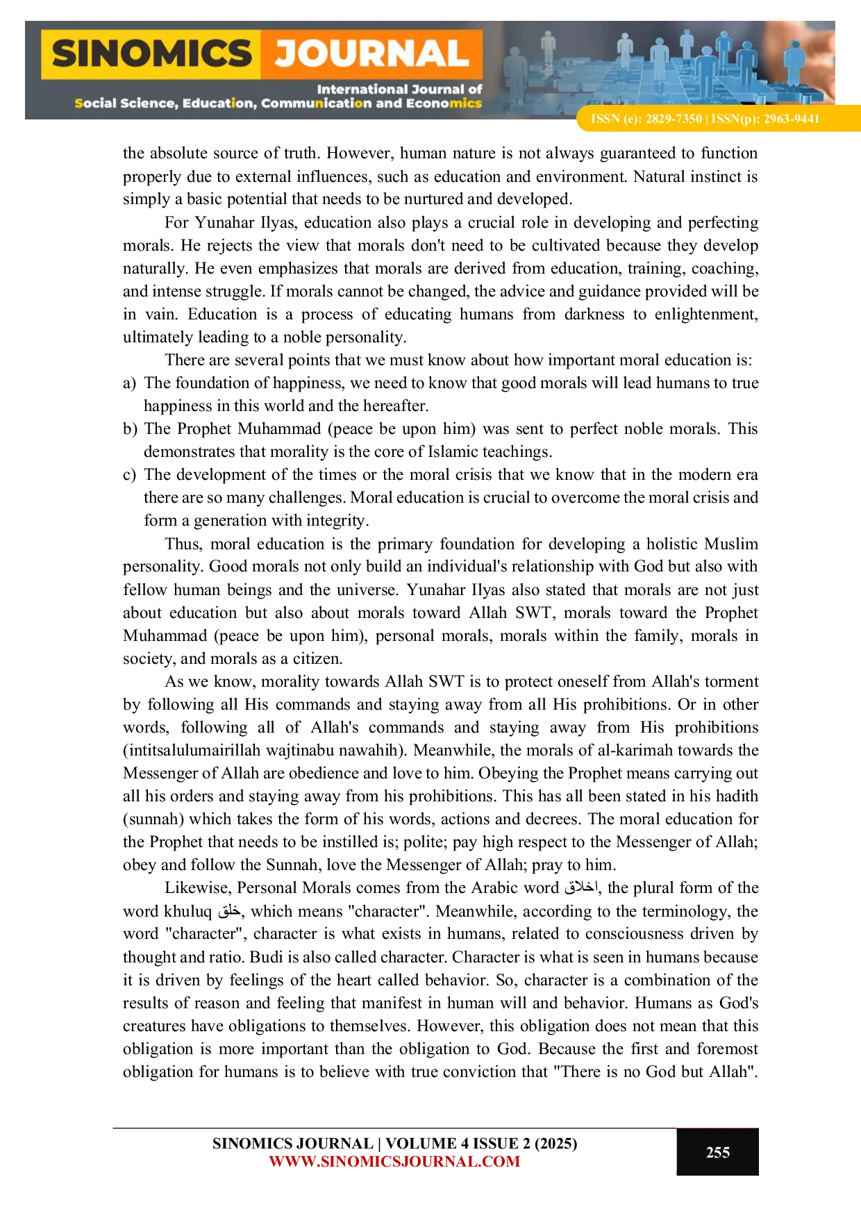 JURIS Moral Education in the View of Yunahar Ilyas