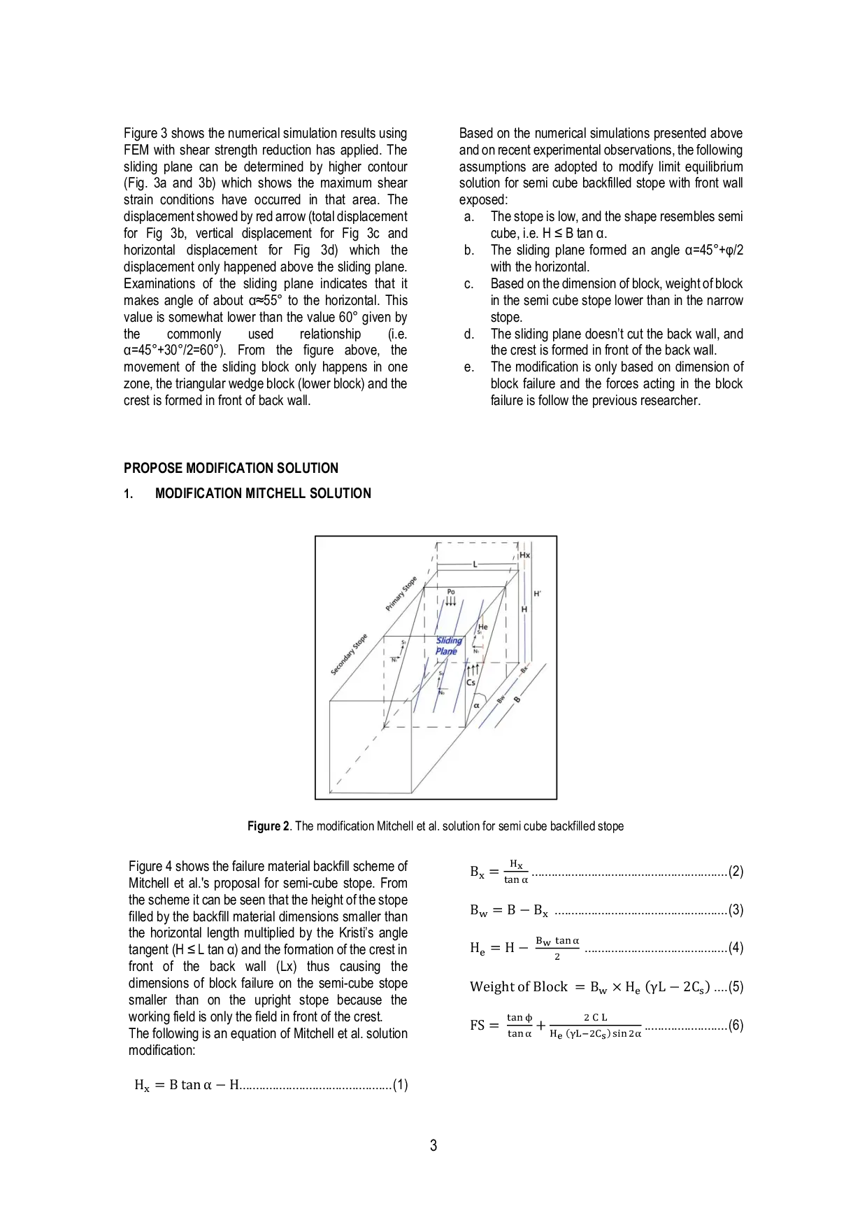 JURIS Modification Limit Equilibrium Solution for Mine Backfill Analysis in Semi Cube Stope