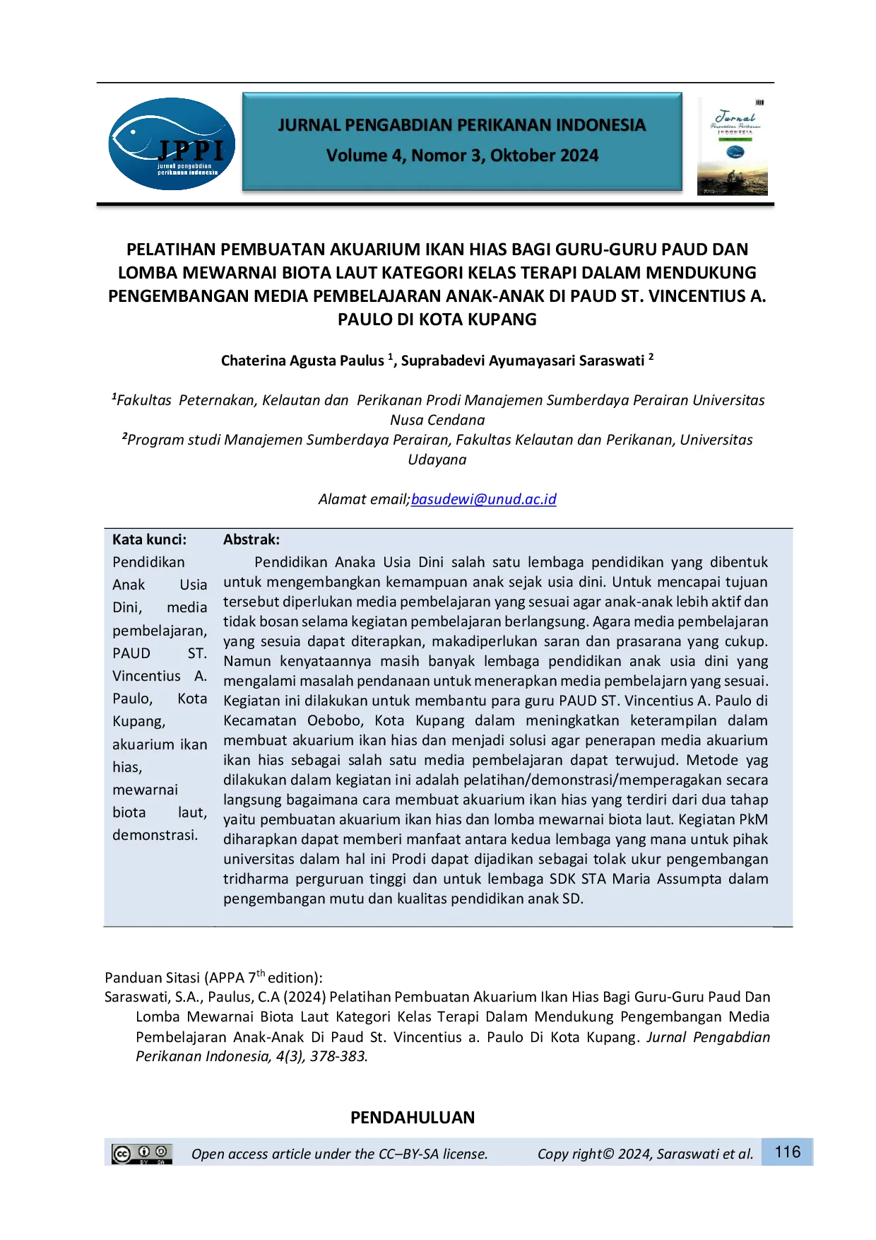 JURIS PELATIHAN PEMBUATAN AKUARIUM IKAN HIAS BAGI GURU GURUPAUDDANLOMBA MEWARNAI BIOTA LAUT KATEGORI KELAS TERAPI DALAMMENDUKUNGPENGEMBANGAN MEDIA PEMBELAJARAN ANAK ANAK DI PAUD ST VINCENTIUSA PAULO DI KO