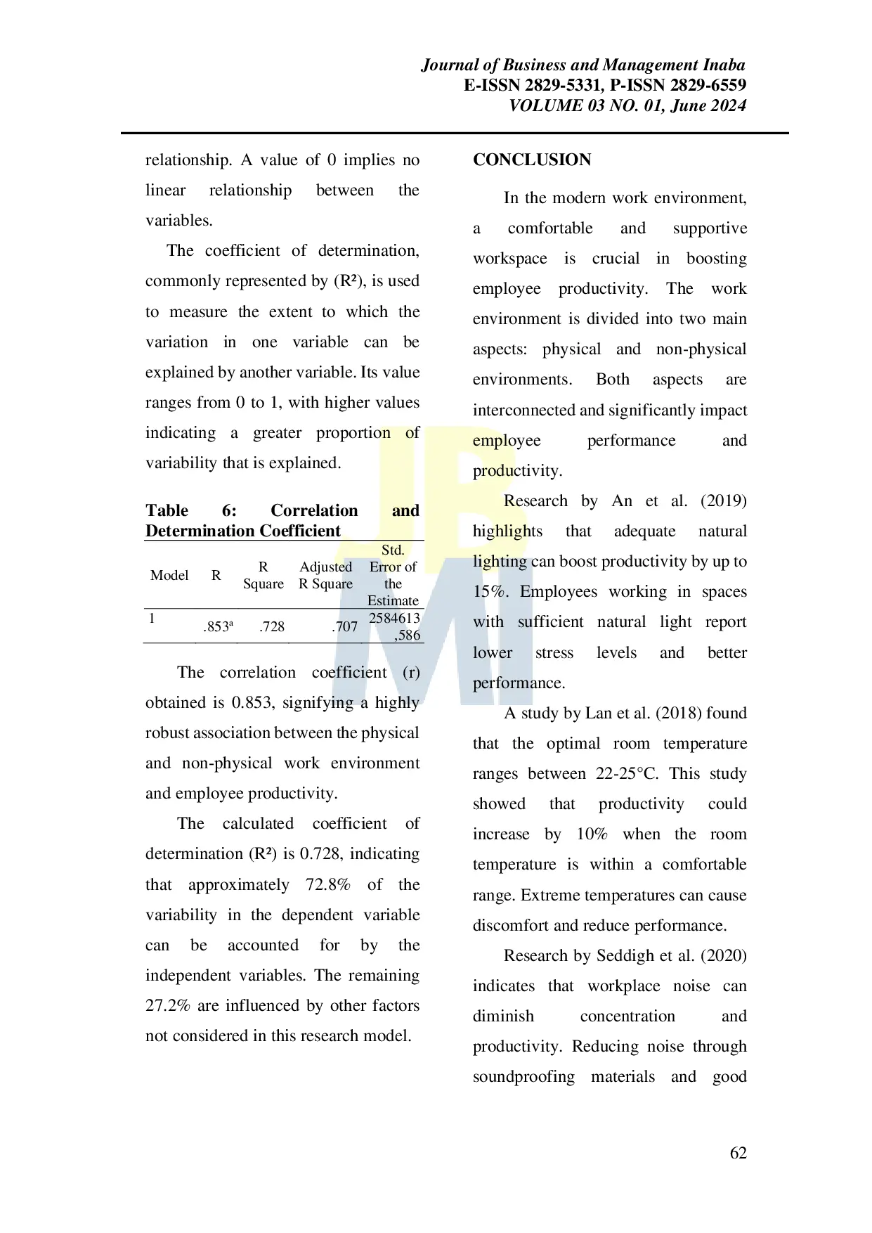 JURIS The Impact of Physical And Non Physical Work Environment On Employee Productivity