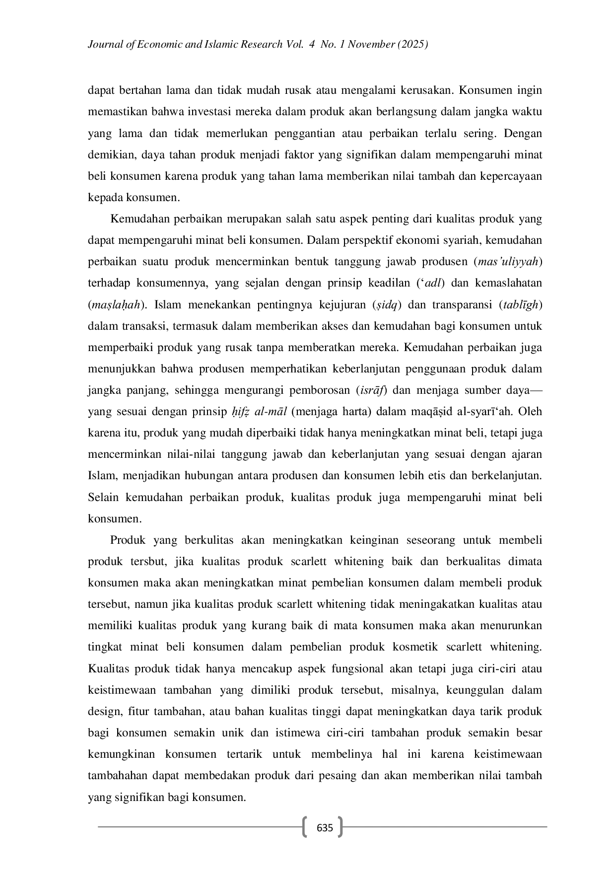 JURIS Pengaruh Legalitas BPOM terhadap Minat Beli Produk Kosmetik Scarlett Whitening Persepektif Ekonomi Syariah