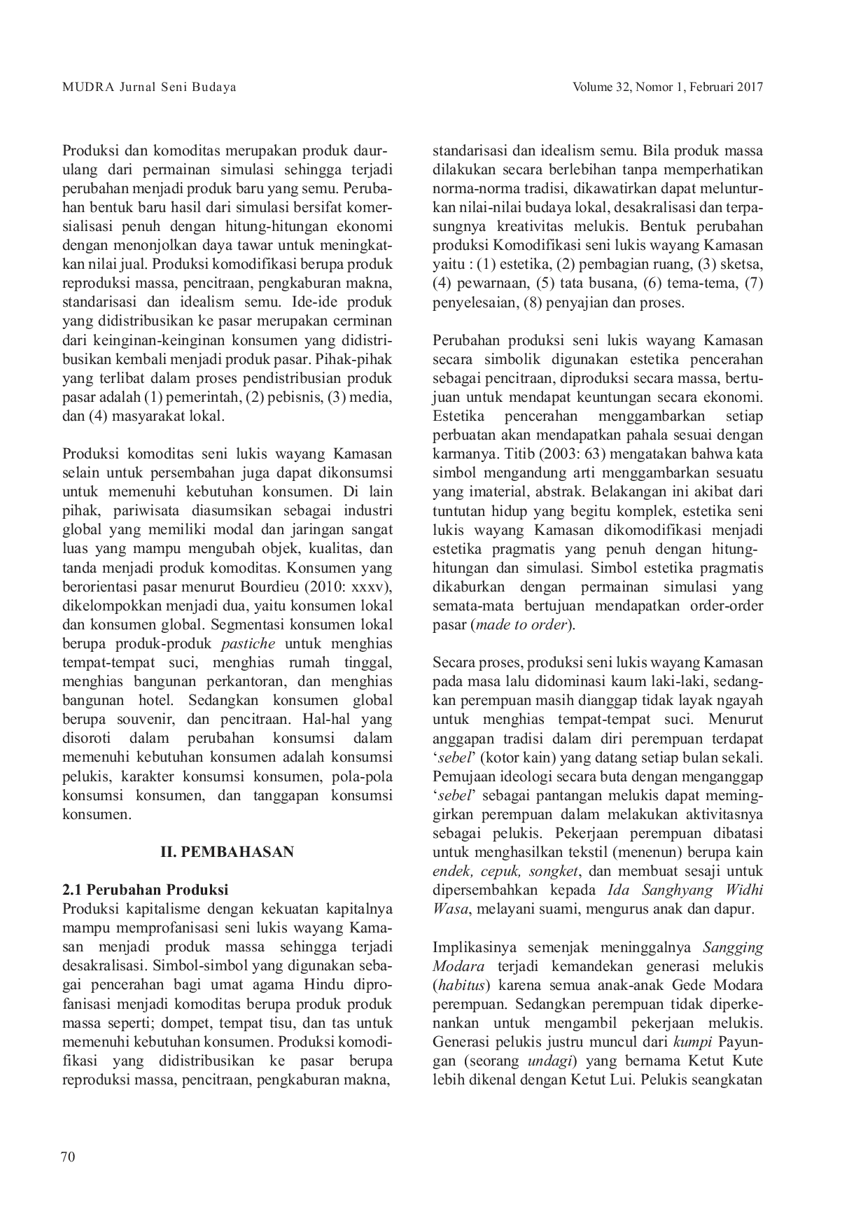 JURIS Komodifikasi Seni Lukis Wayang Kamasan Sebagai Produk Industri Kreatif Penunjang Pariwisata