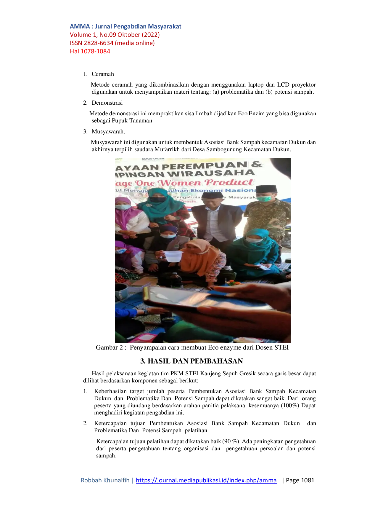 JURIS Fasilitasi Pembentukan Asosiasi Bank Sampah ASBAK Di Kecamatan Dukun Kabupaten Gresik Problematika Dan Potensi Sampah