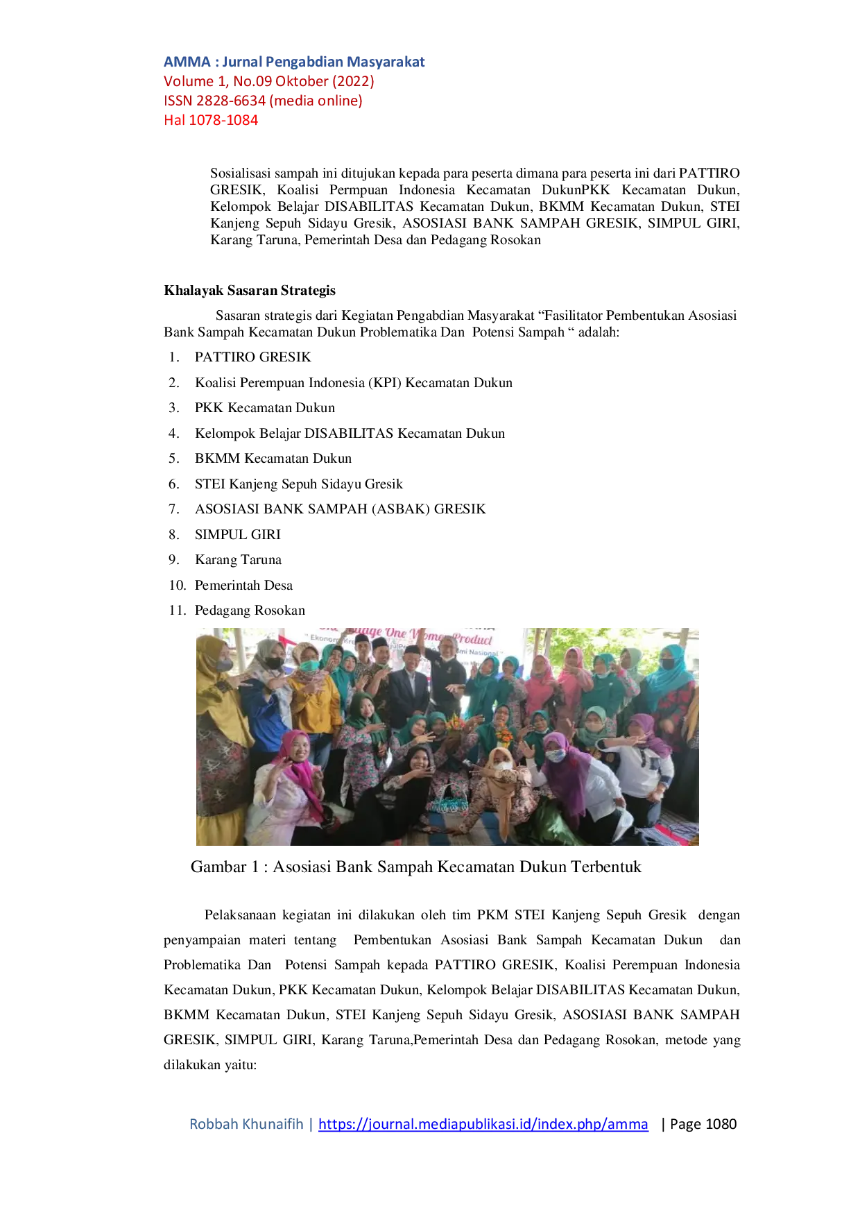 JURIS Fasilitasi Pembentukan Asosiasi Bank Sampah ASBAK Di Kecamatan Dukun Kabupaten Gresik Problematika Dan Potensi Sampah