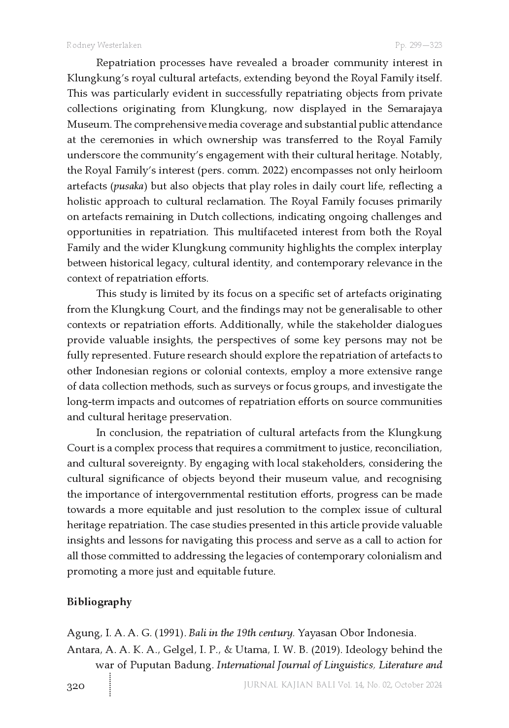 juris Reclaiming Klungkung s Cultural Heritage Navigating the Complexities of Repatriation in Post Colonial Bali