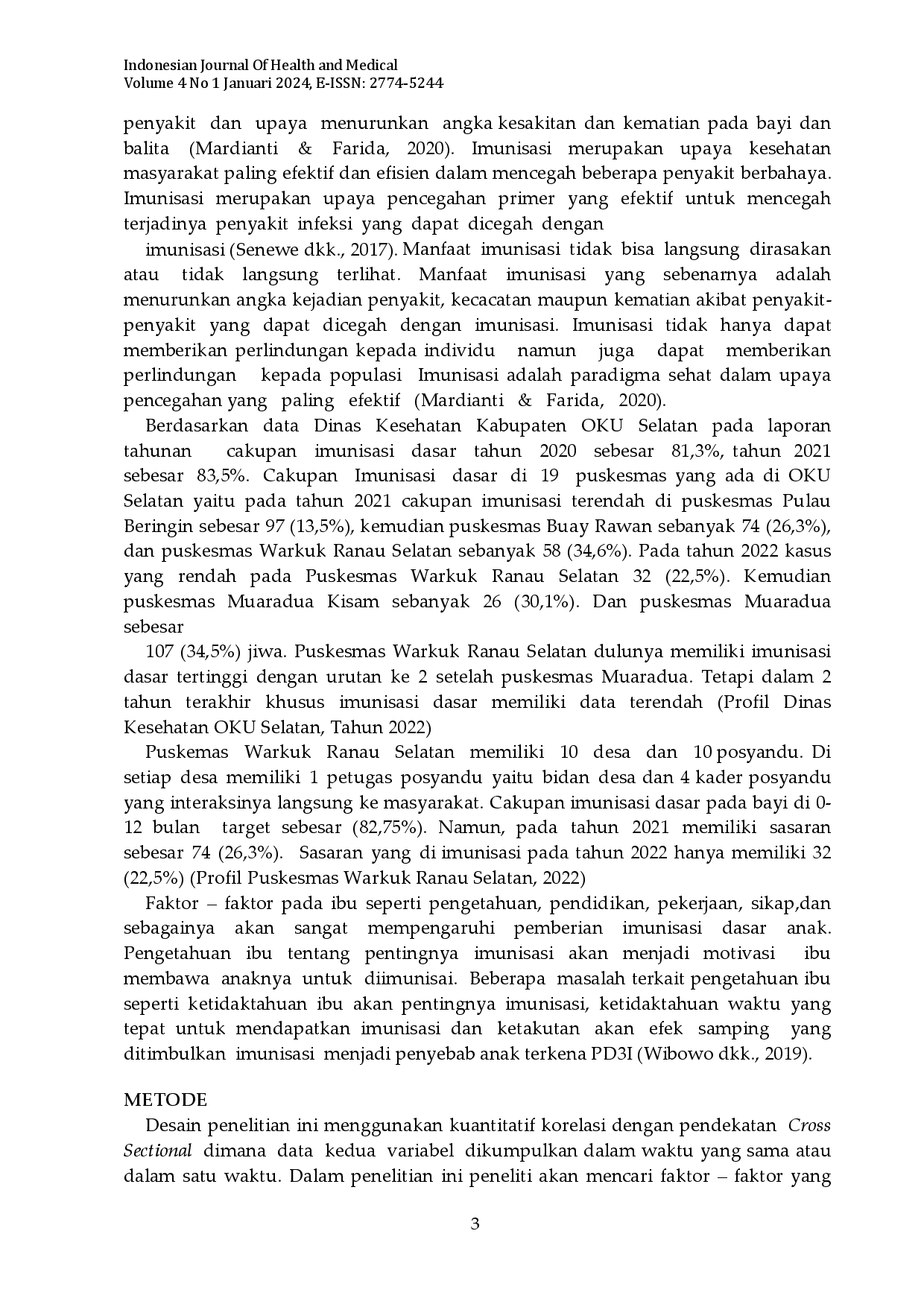 juris Faktor Faktor Yang Berhubungan Dengan Cakupan Imunisasi Dasar Pada Anak Umur 0 12 Bulan