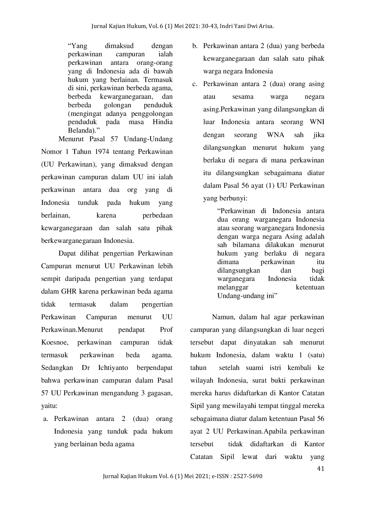 JURIS Problematika Hukum Perkawinan Campuran Di Indonesia Dalam Perspektif Hukum Perdata Internasional