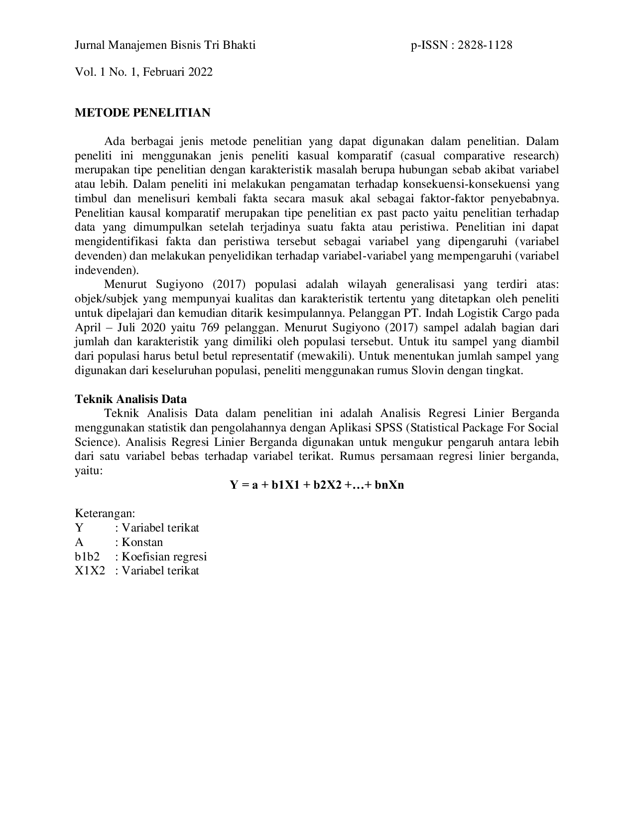 JURIS Pengaruh Kualitas Jasa Dan Motivasi Kerja Terhadap Kepuasan Pelanggan Pada Pt Indah Logistik Cargo Bantar Gebang