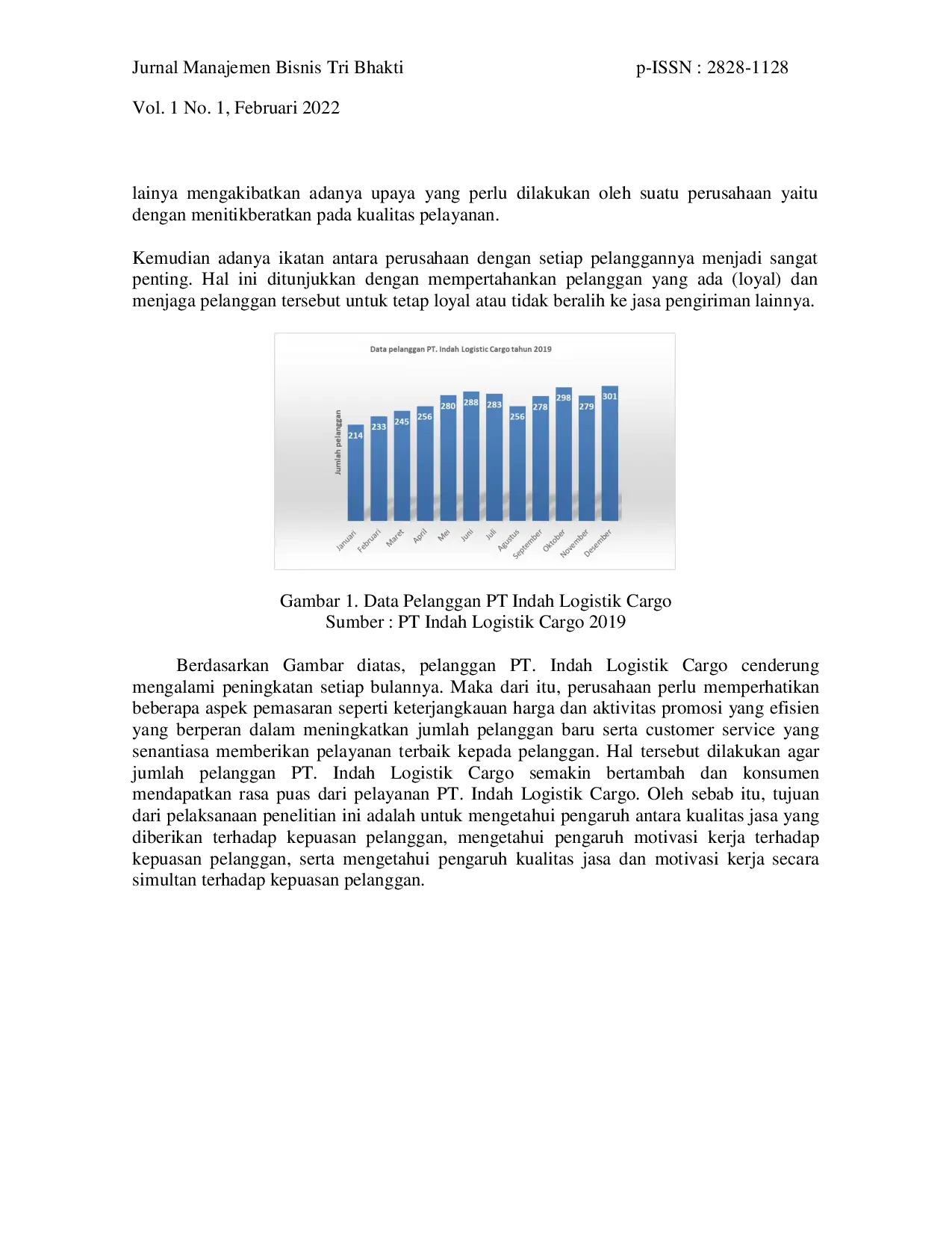 JURIS Pengaruh Kualitas Jasa Dan Motivasi Kerja Terhadap Kepuasan Pelanggan Pada Pt Indah Logistik Cargo Bantar Gebang