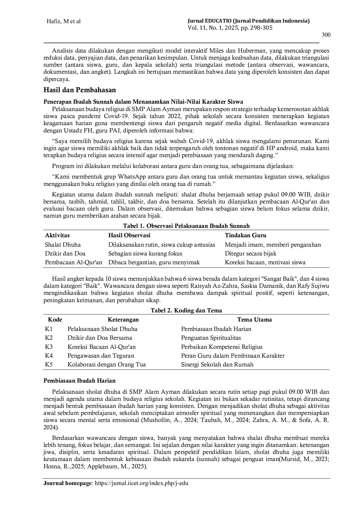 JURIS Implementasi budaya religius dalam penanaman nilai nilai karakter siswa SMP