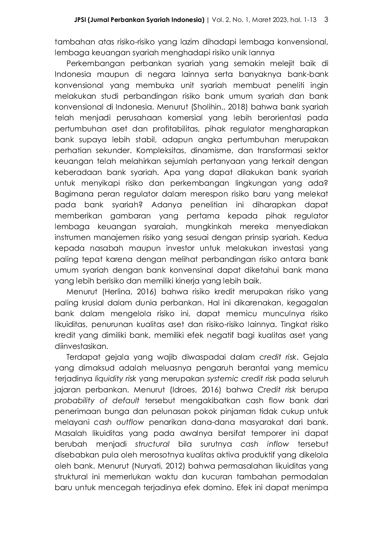 JURIS Analisis Perbandingan Risiko Bank Syariah dengan Risiko Bank Konvensional di Indonesia