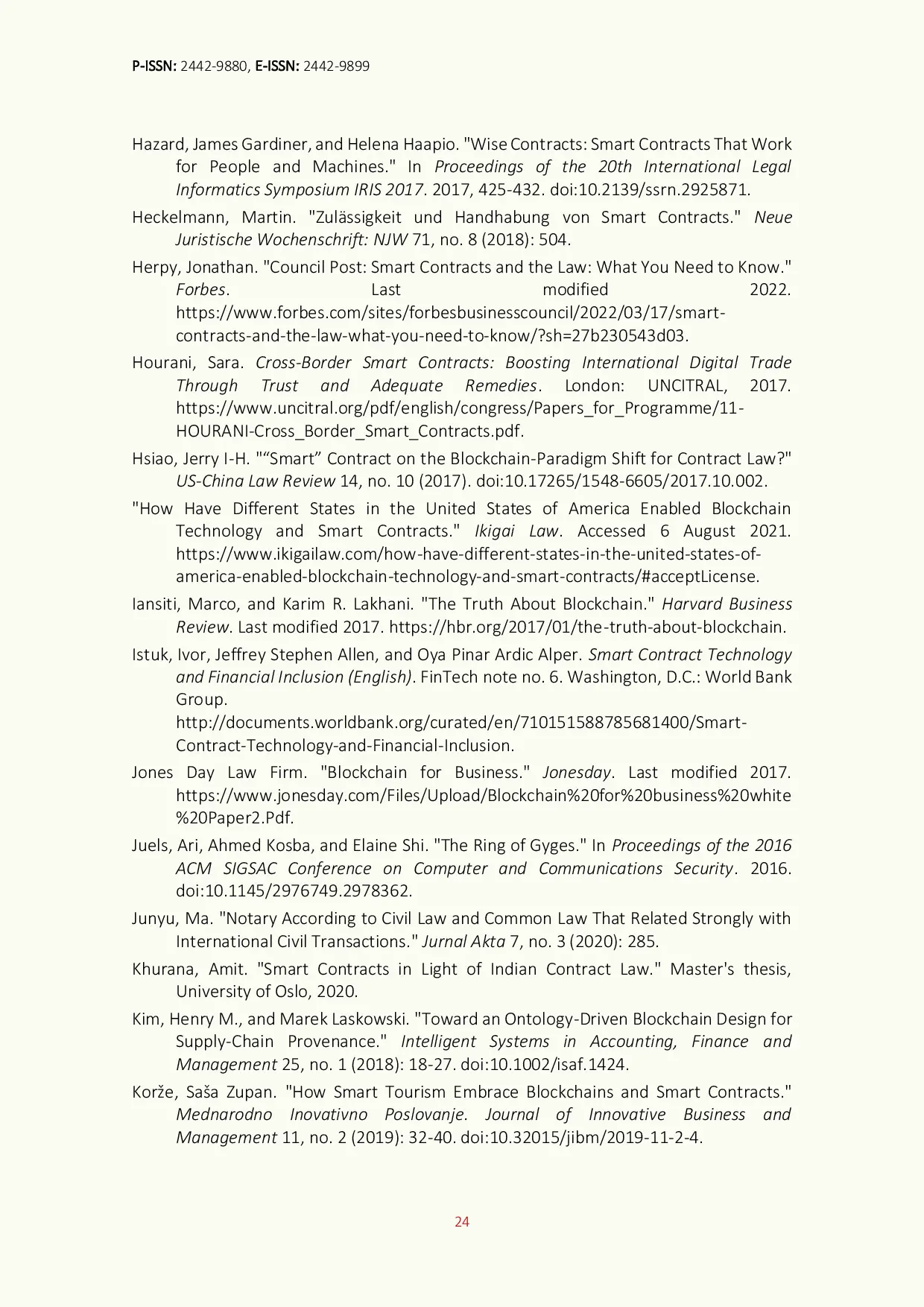 JURIS Smart Contract as a Novel Method of Contracting Many Unanswered Legal Questions