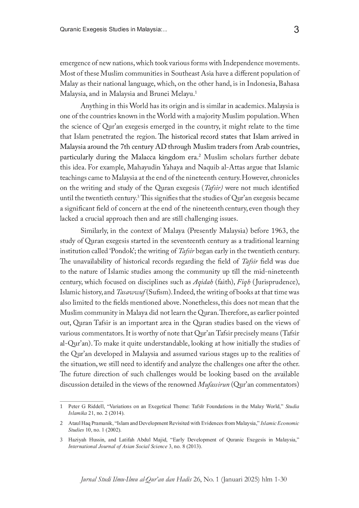 JURIS Quranic Exegesis Studies in Malaysia Realities Challenges and Future Direction