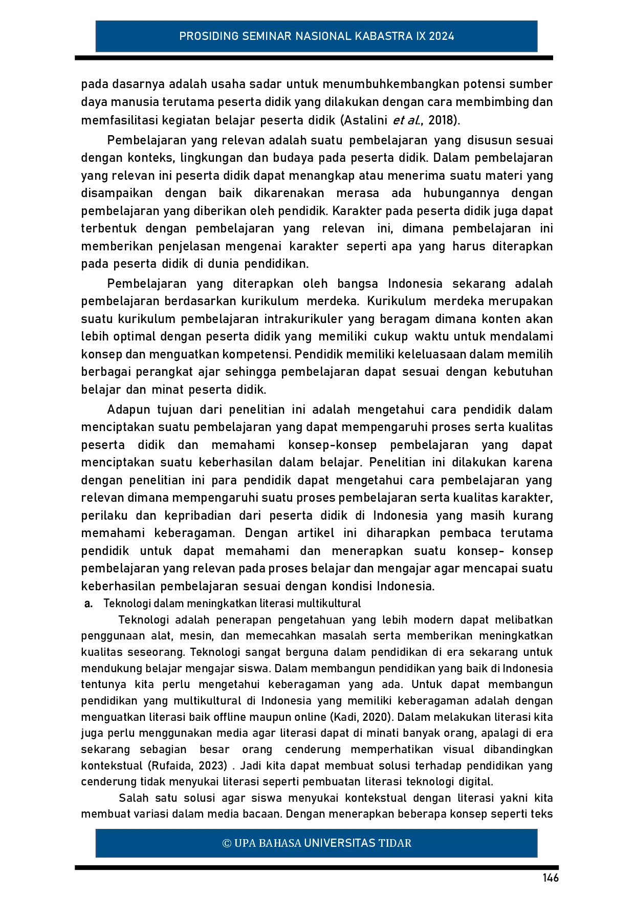 juris Pembelajaran Teknologi untuk Meningkatkan Literasi Multikultural dalam Pembelajaran Interaktif Ruang Lingkup SMP Negeri 8 Muaro Jambi